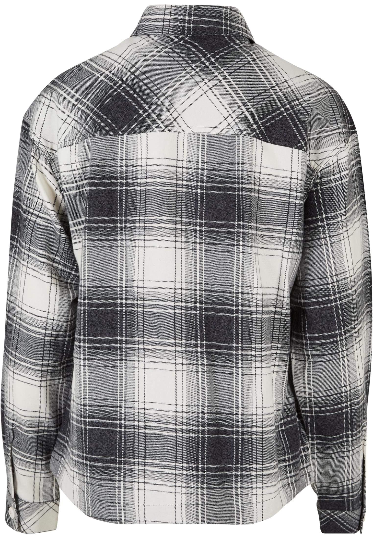 Ladies Oversized Check Shirt | whitesand/black