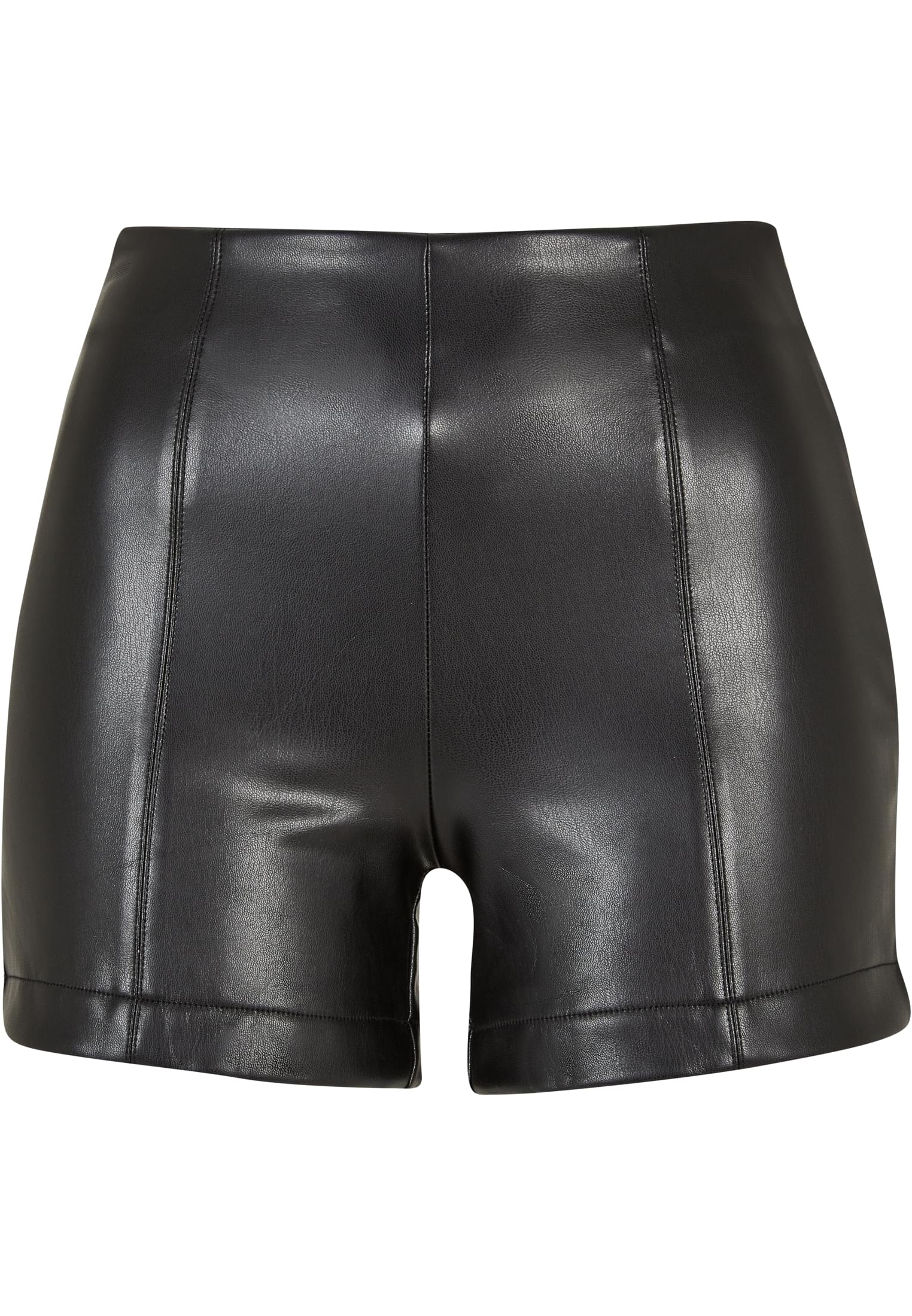 Ladies Synthetic Leather Shorts | black