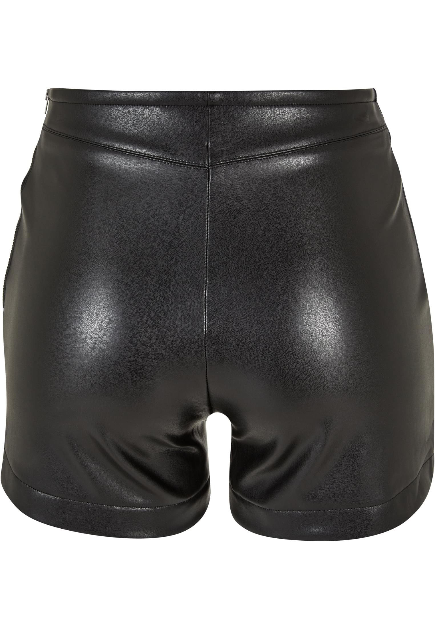 Ladies Synthetic Leather Shorts | black