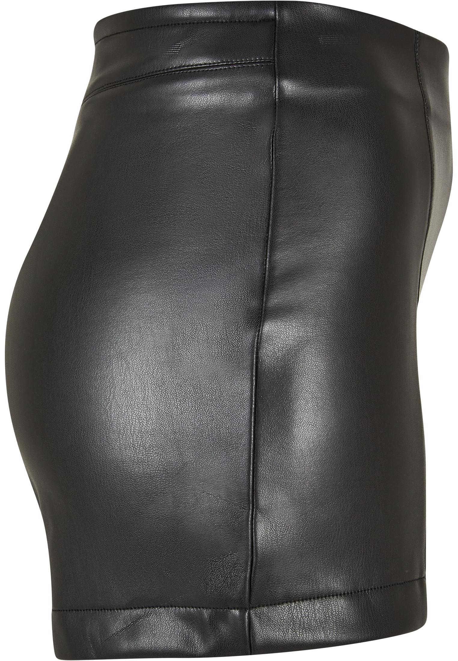 Ladies Synthetic Leather Shorts | black