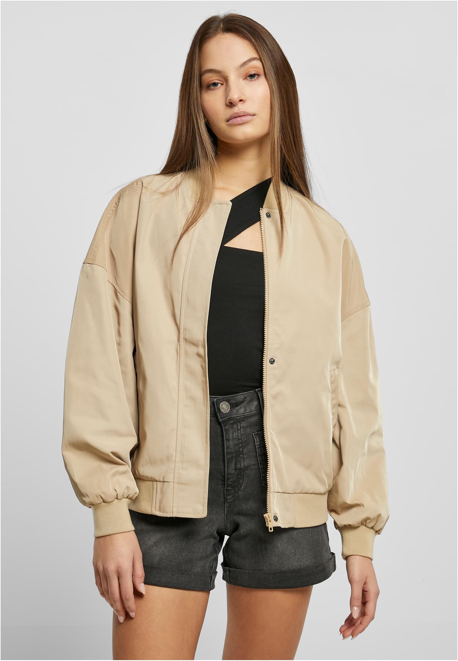 Ladies Recycled Oversized Light Bomber Jacket | unionbeige