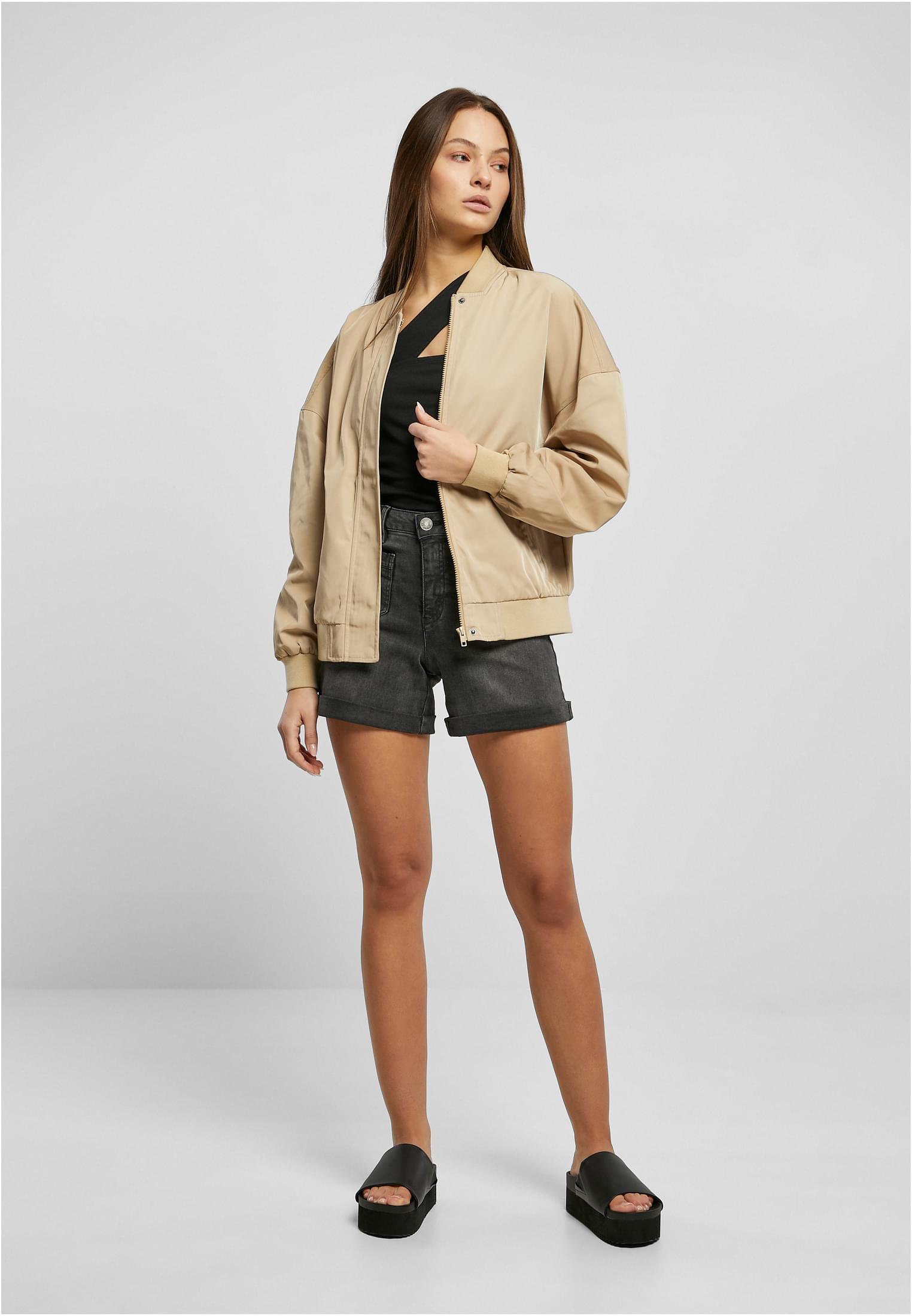 Ladies Recycled Oversized Light Bomber Jacket | unionbeige