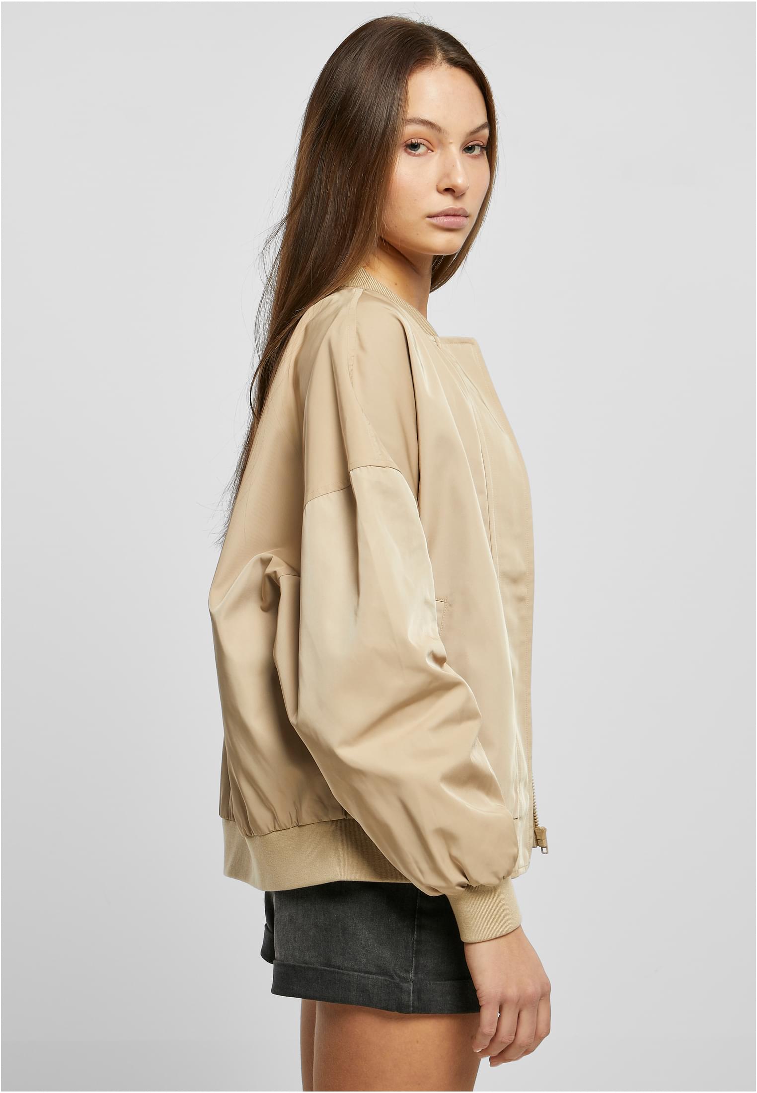 Ladies Recycled Oversized Light Bomber Jacket | unionbeige