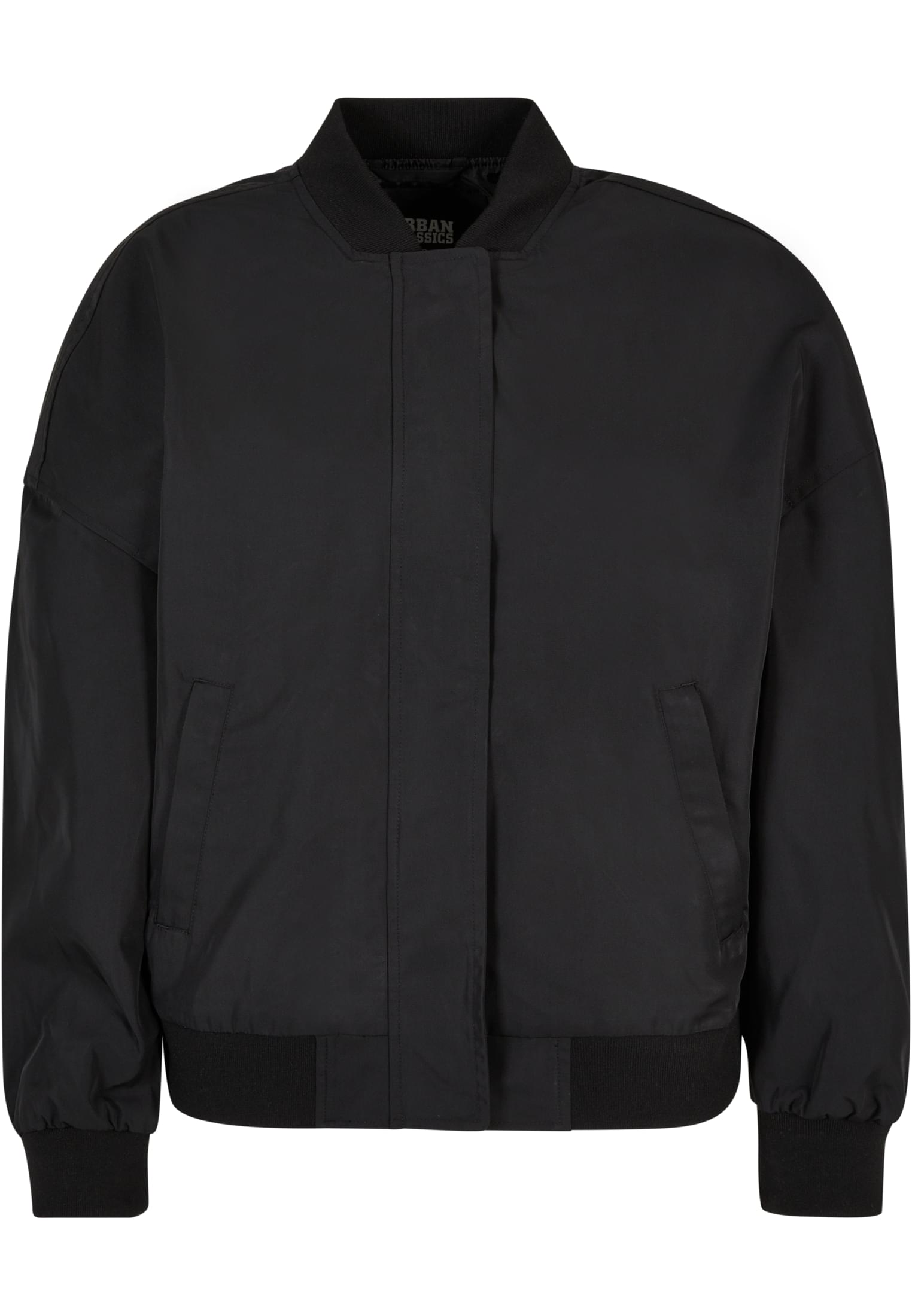 Ladies Recycled Oversized Light Bomber Jacket | black