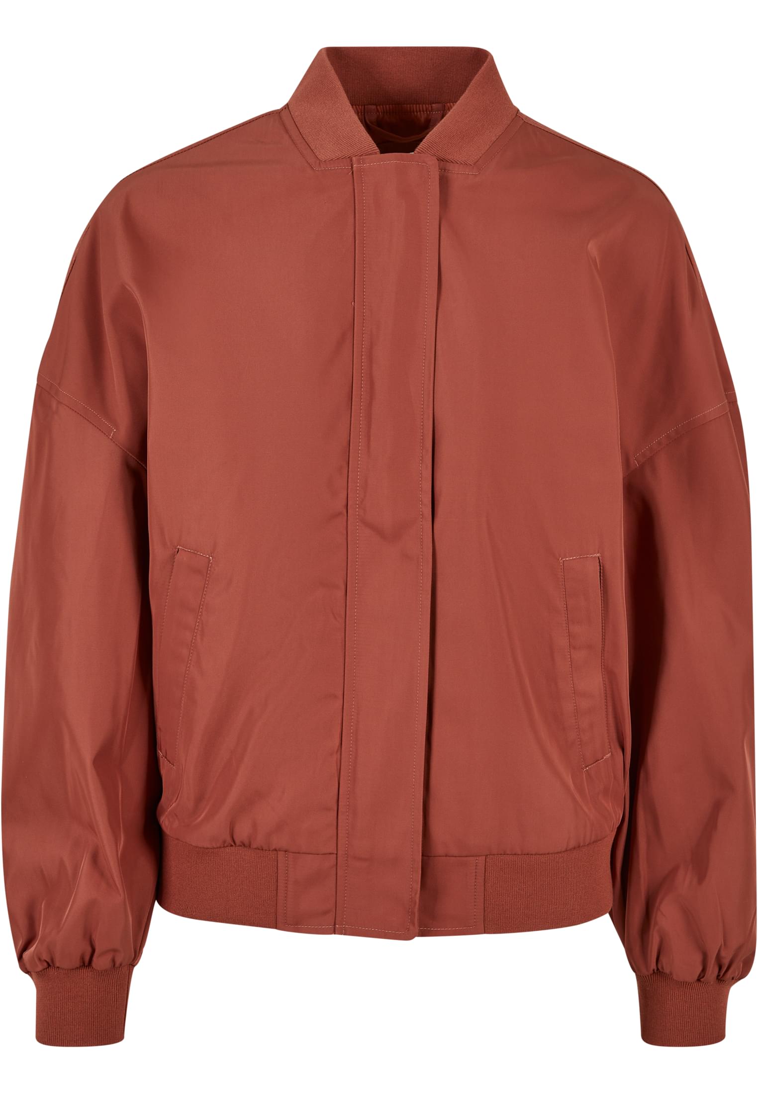 Ladies Recycled Oversized Light Bomber Jacket | terracotta