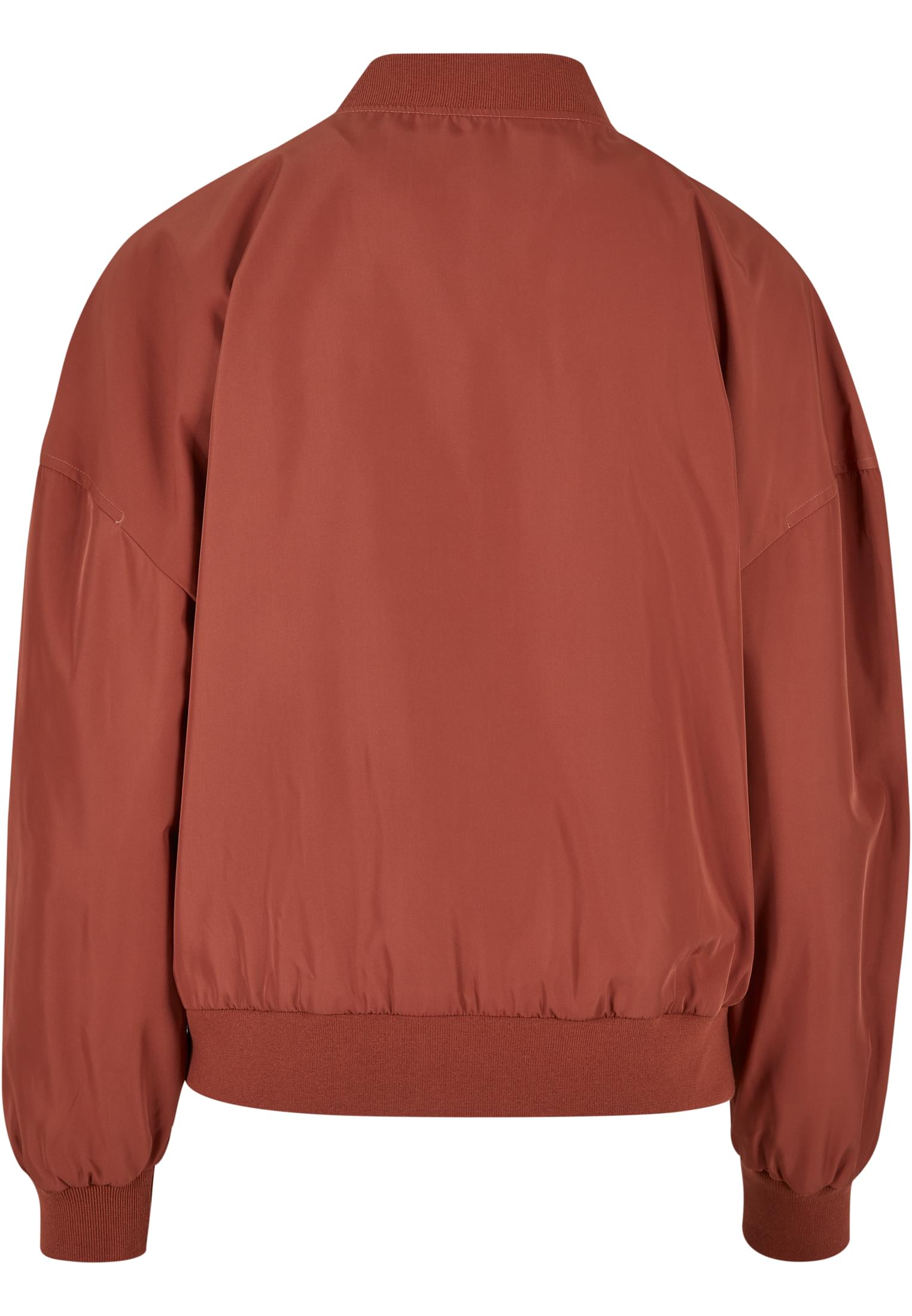 Ladies Recycled Oversized Light Bomber Jacket | terracotta