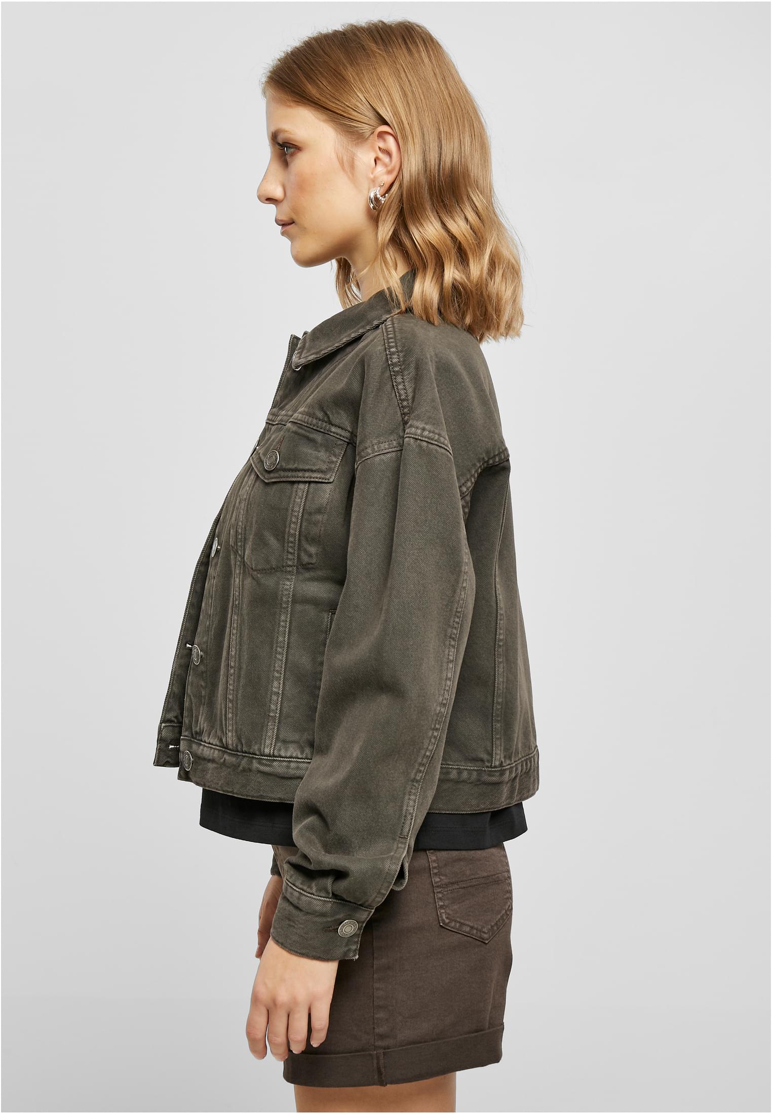 Ladies Oversized Colored Denim Jacket | brown