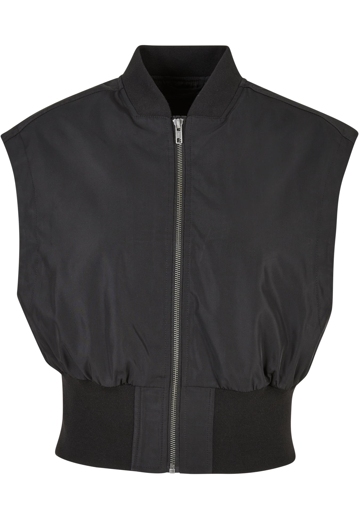 Ladies Recycled Short Bomber Vest | black