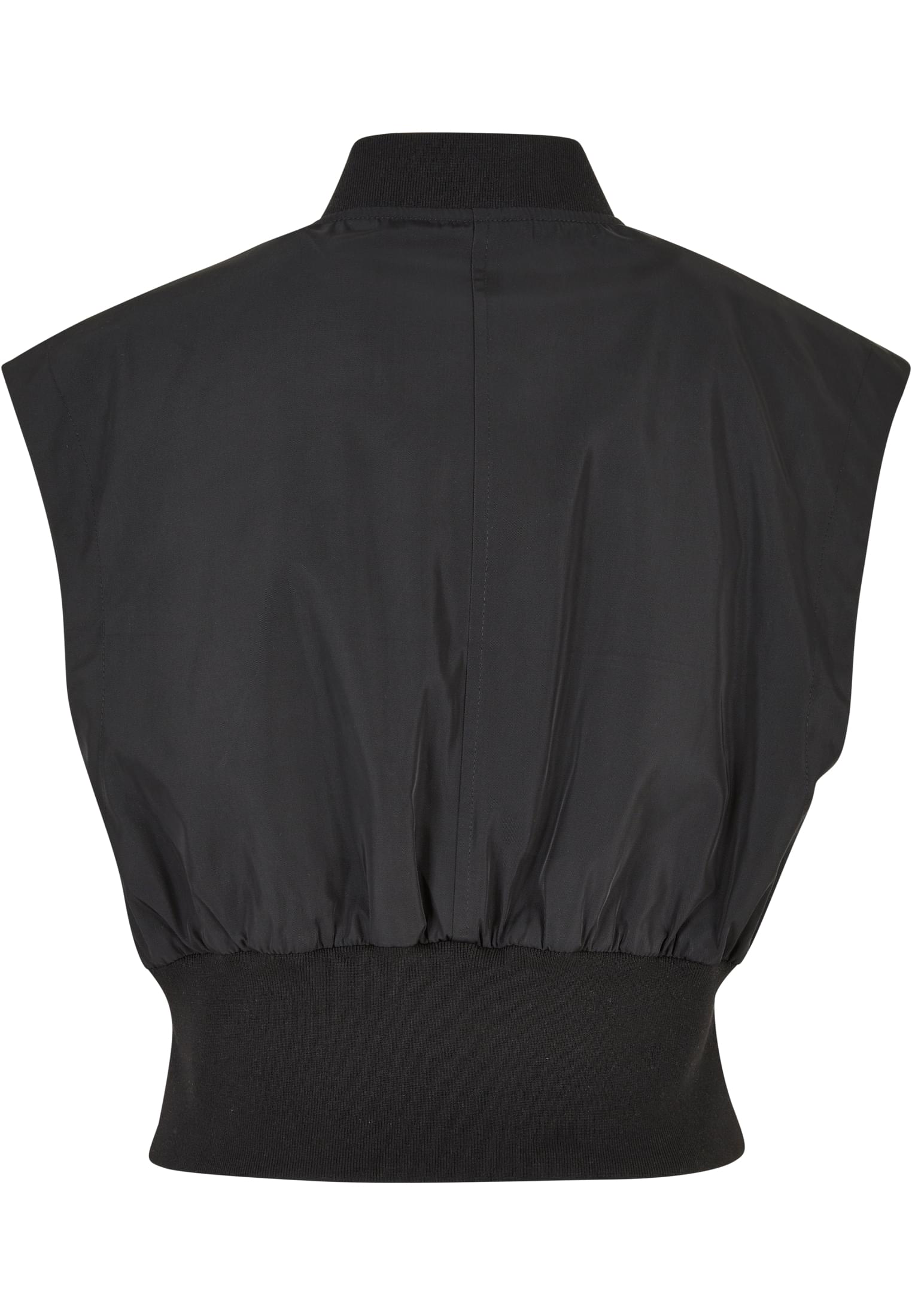 Ladies Recycled Short Bomber Vest | black