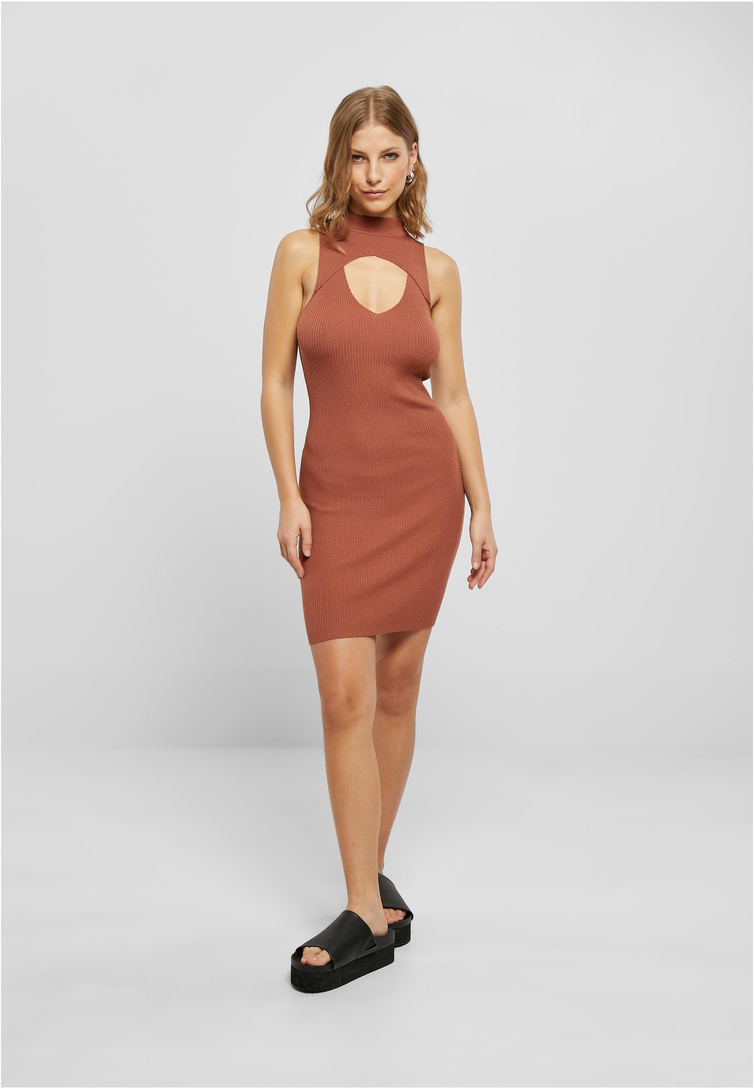 Ladies Cut Out Sleevless Dress | terracotta