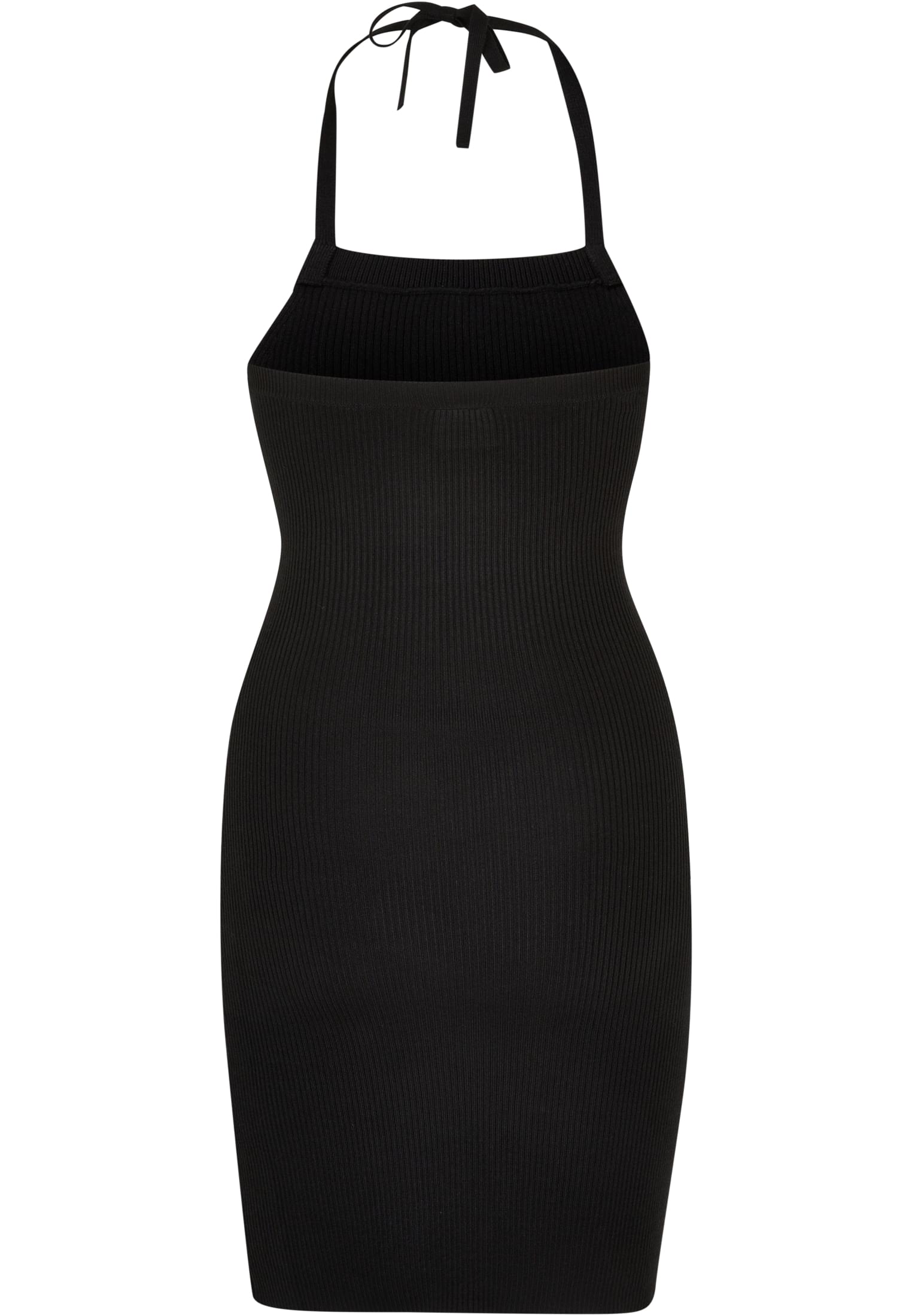 Ladies Rib Knit Neckholder Dress | black