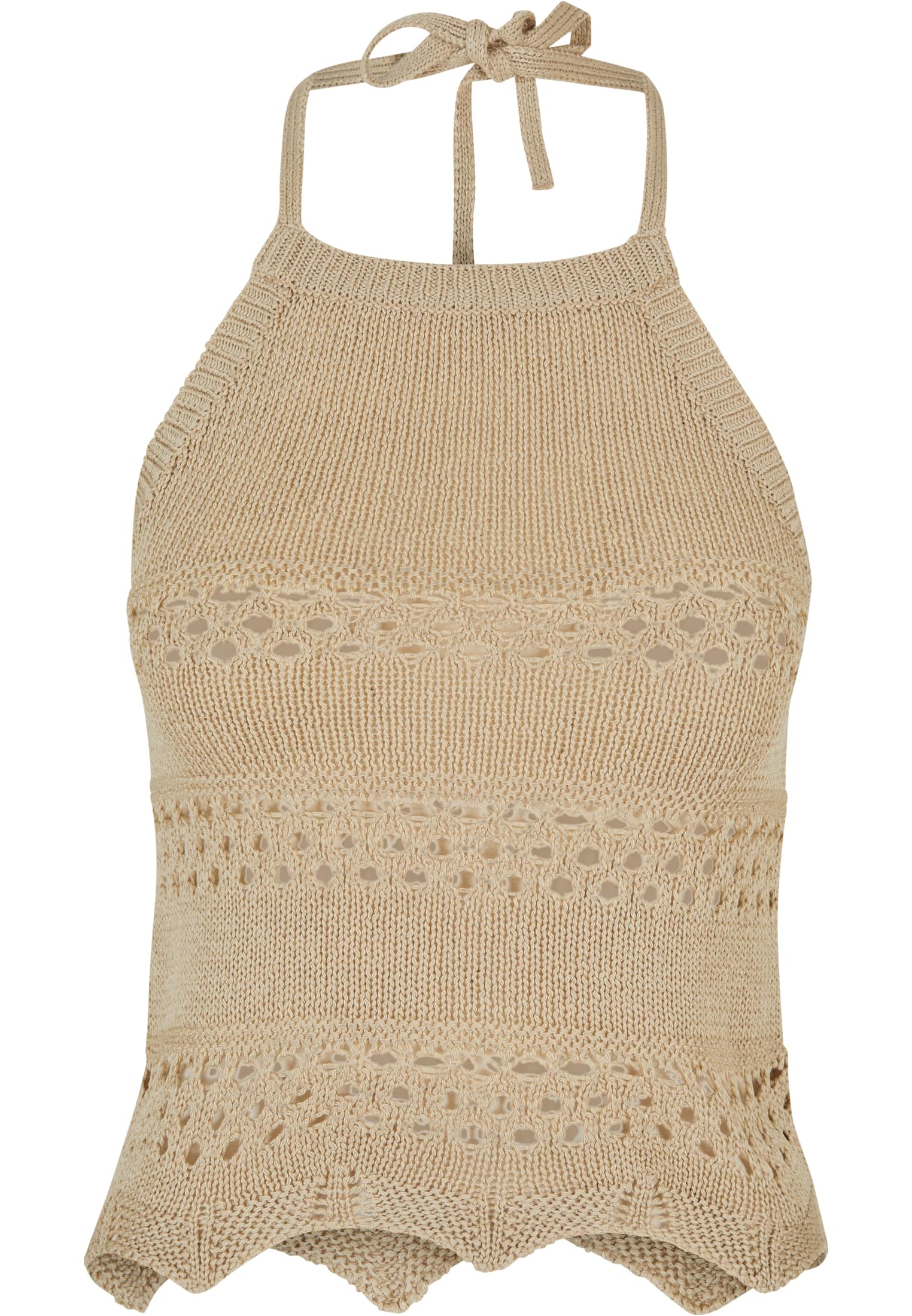 Ladies Short Crochet Knit Neckholder Top | softseagrass