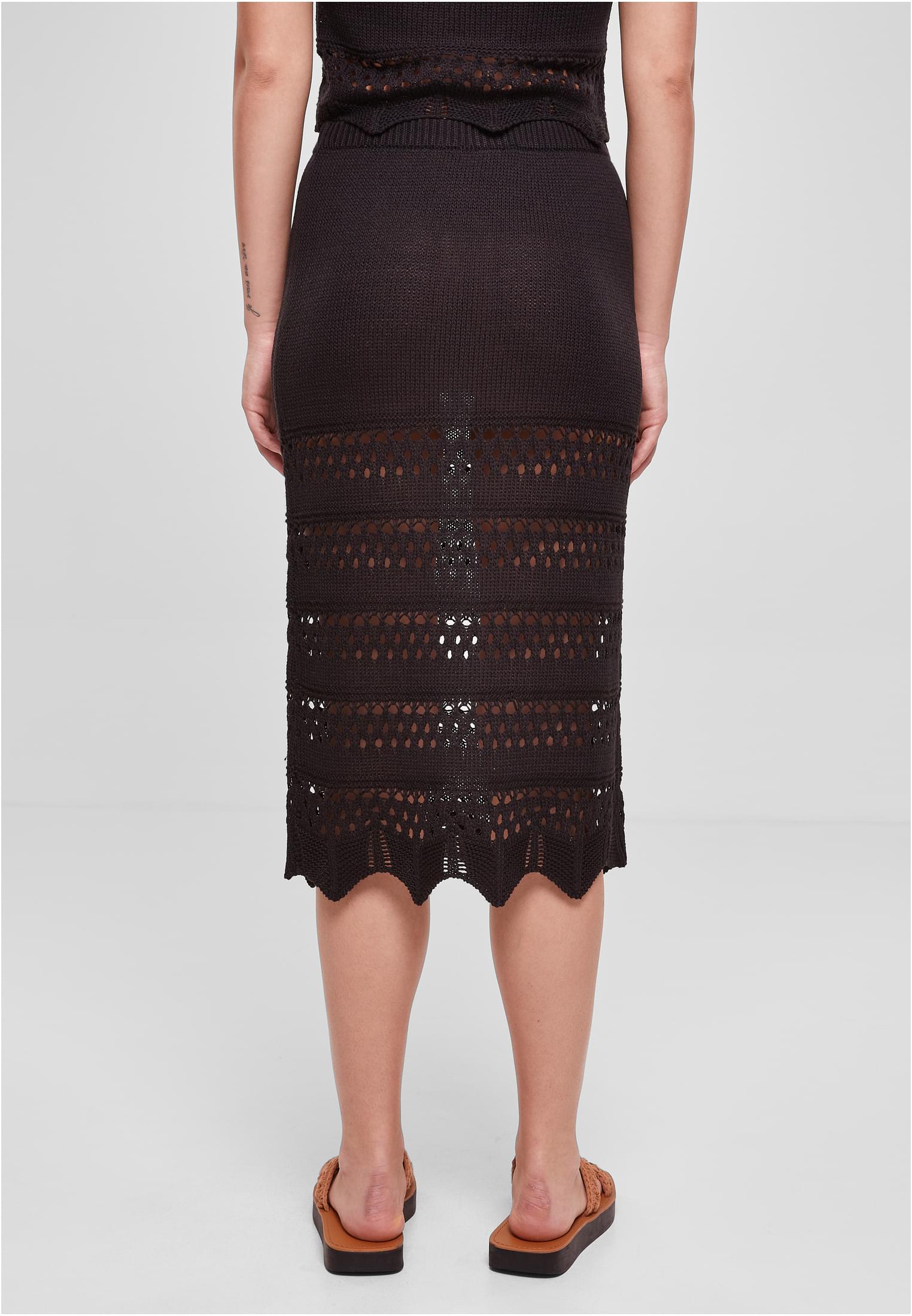 Ladies 3/4 Crochet Knit Skirt | black