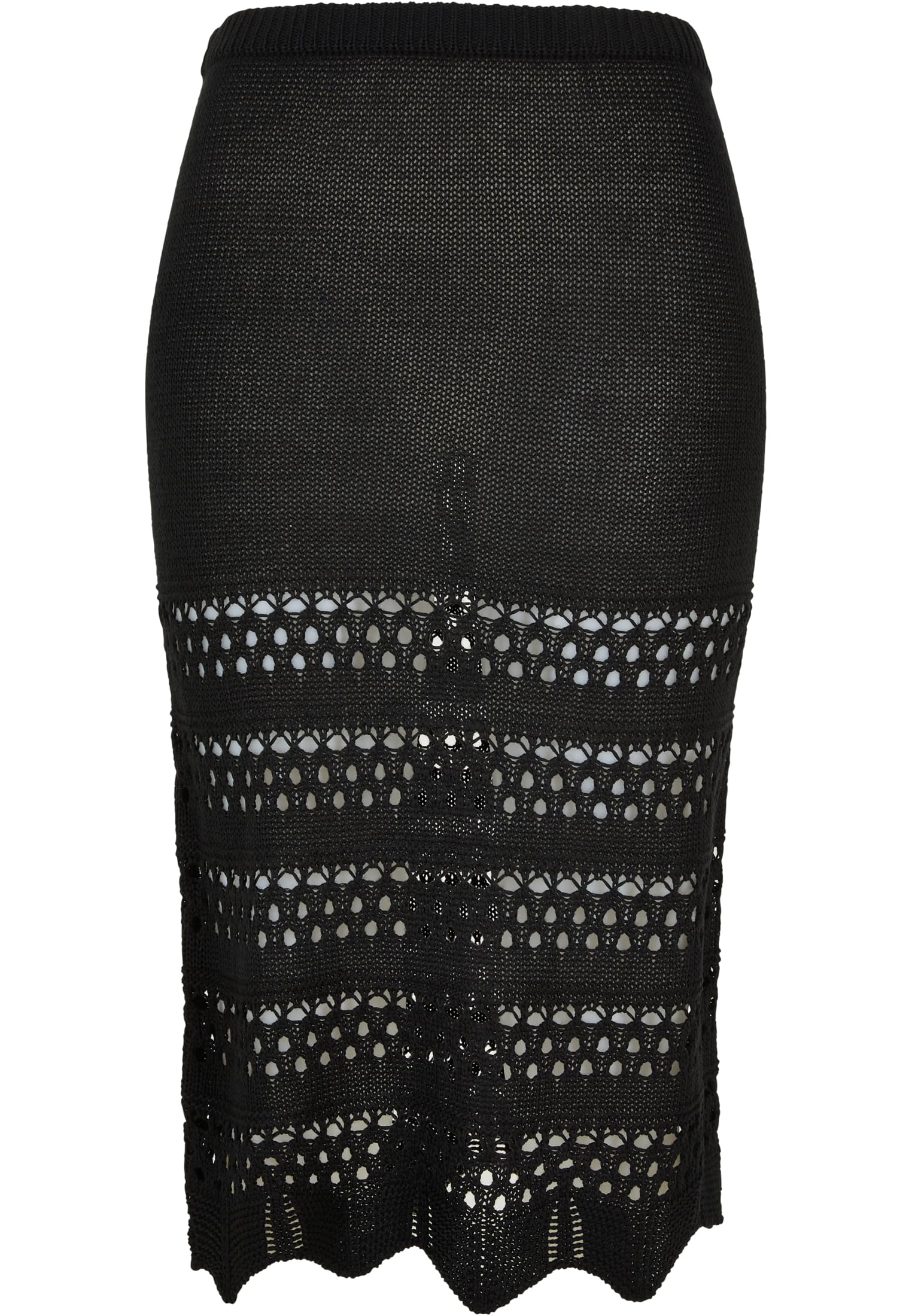 Ladies 3/4 Crochet Knit Skirt | black