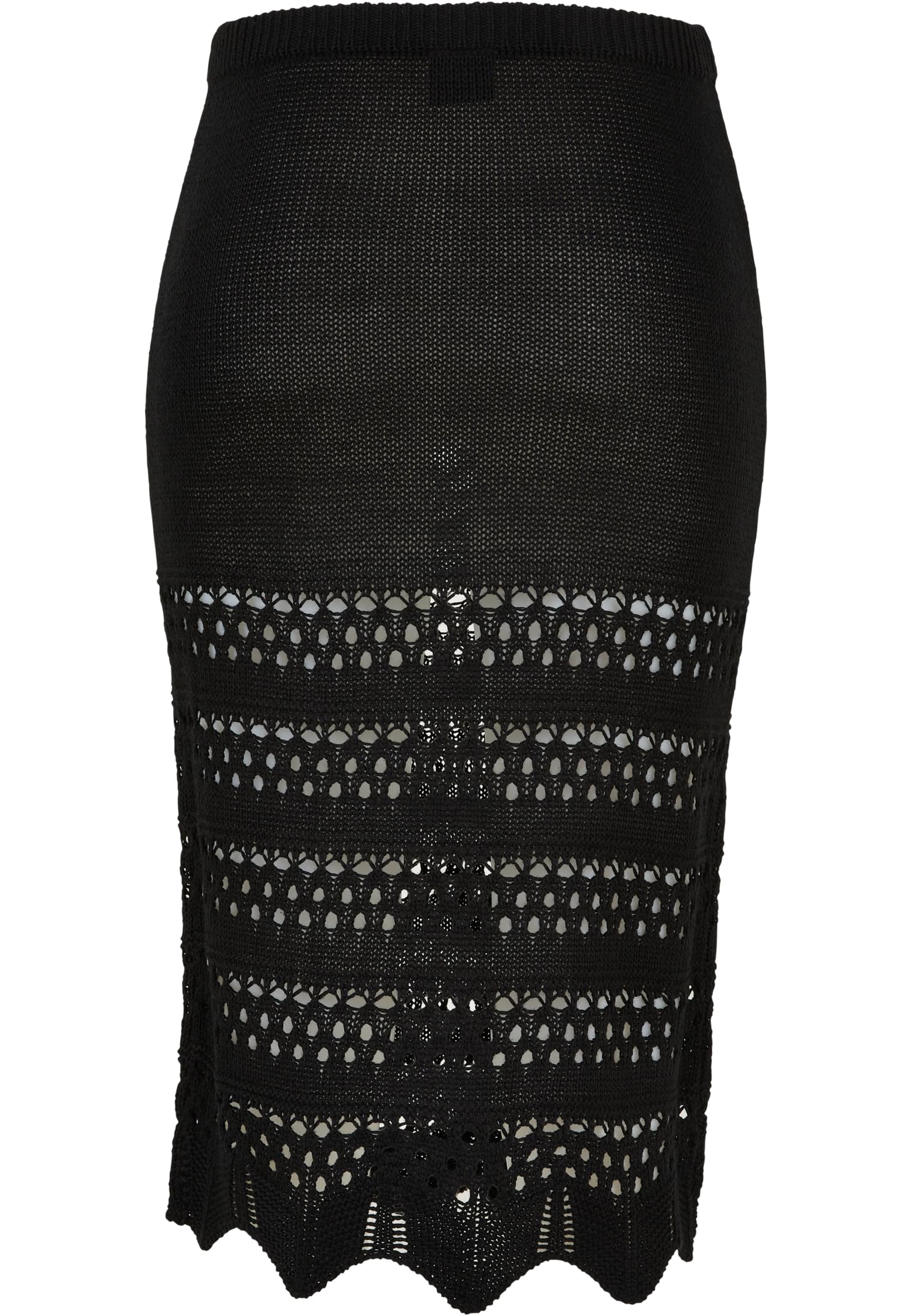 Ladies 3/4 Crochet Knit Skirt | black