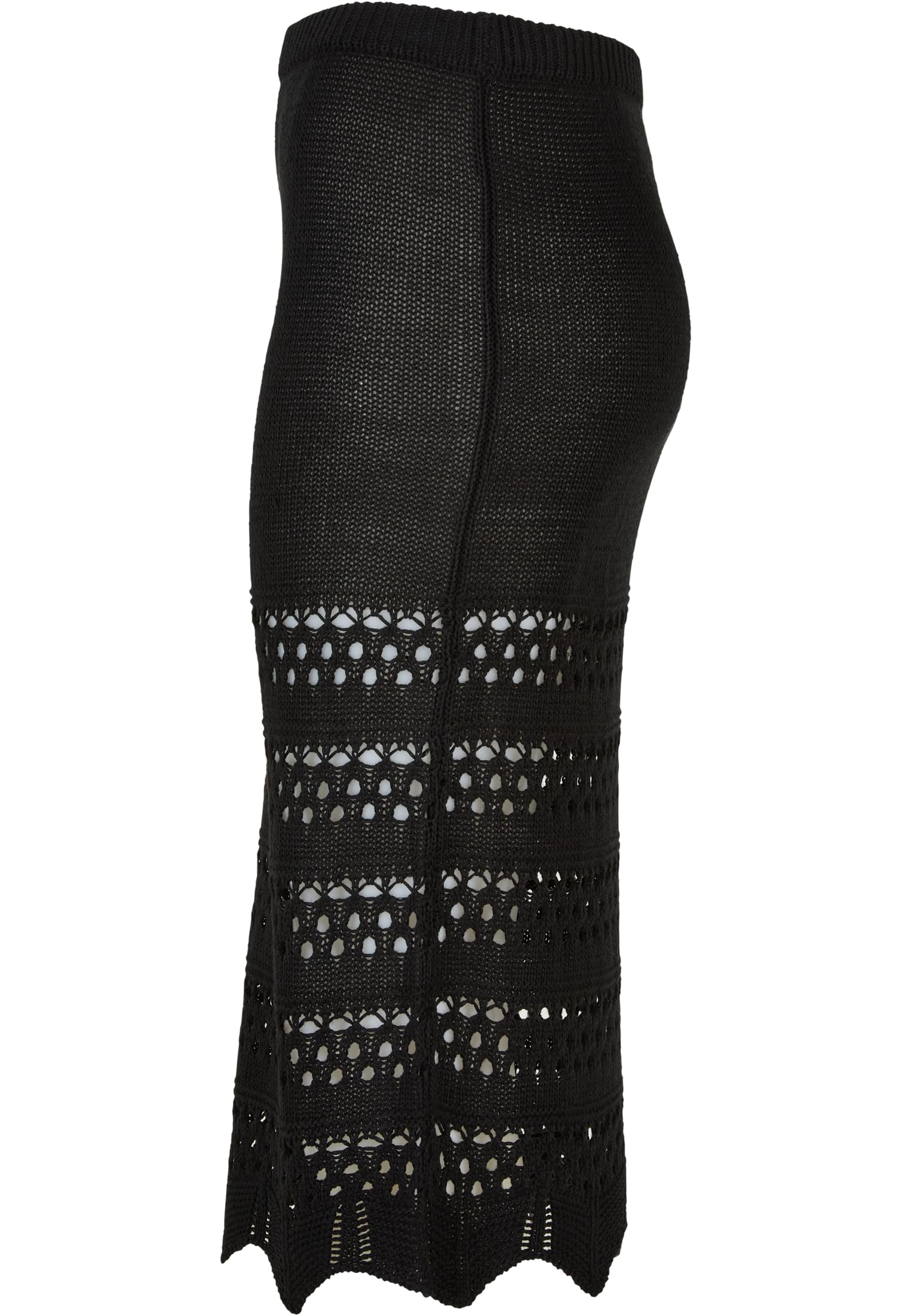 Ladies 3/4 Crochet Knit Skirt | black