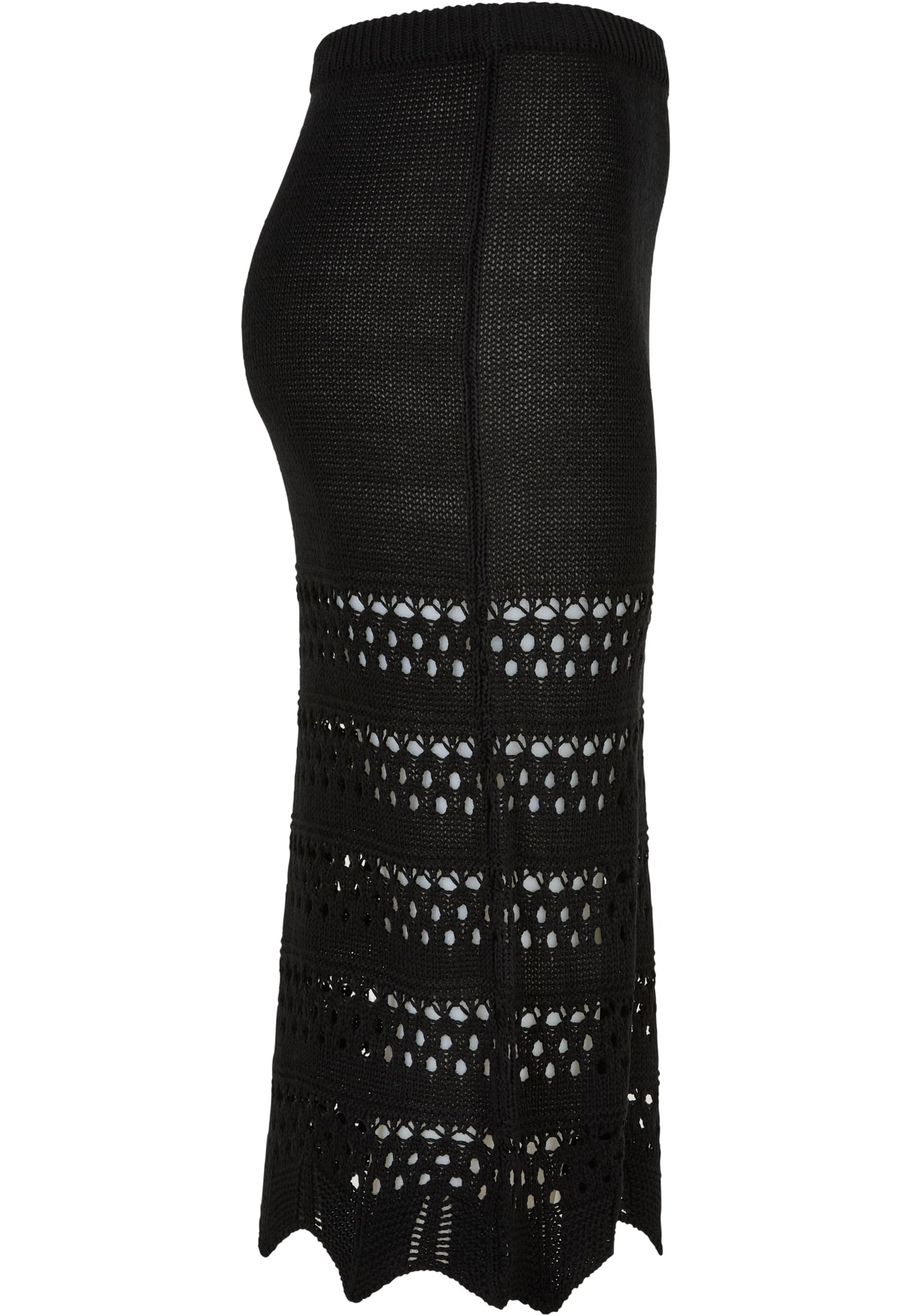 Ladies 3/4 Crochet Knit Skirt | black