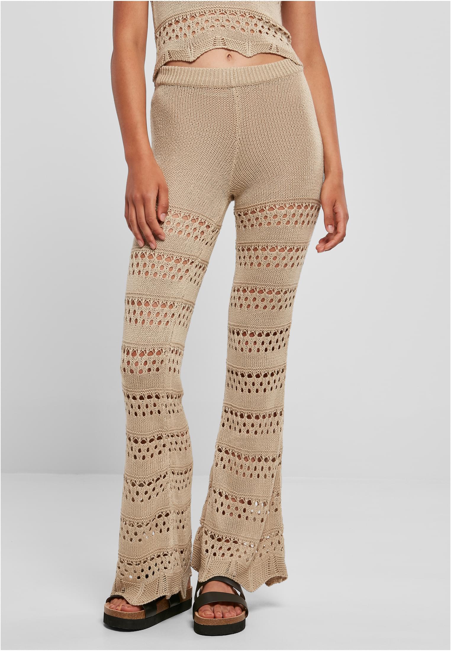 Ladies Flared Crochet Knit Leggings | softseagrass