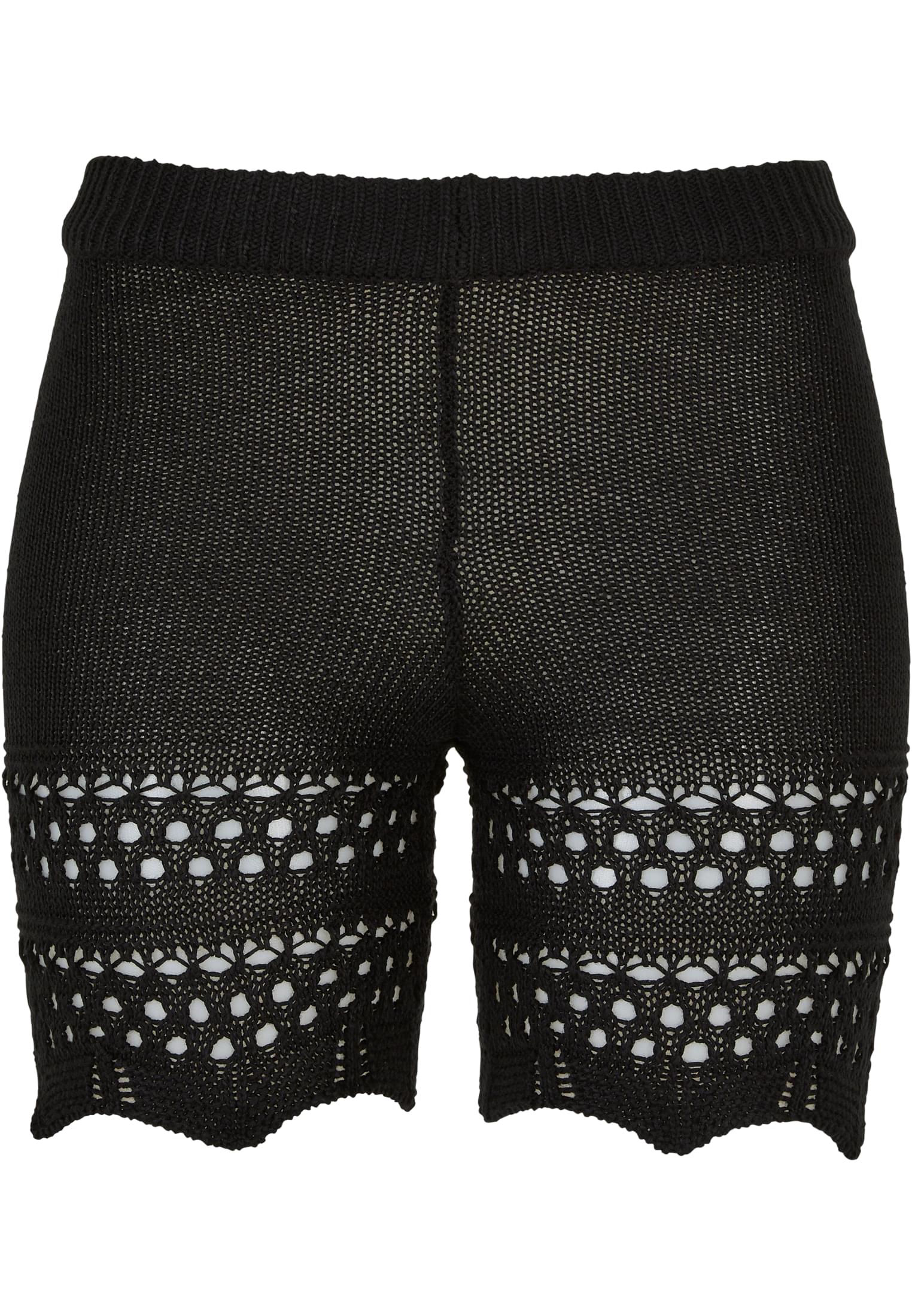 Ladies Crochet Knit Shorts | black