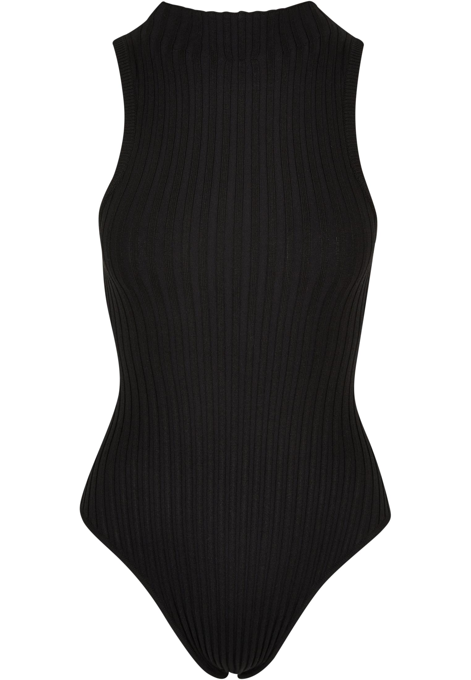 Ladies Rib Knit Sleevless Body | black