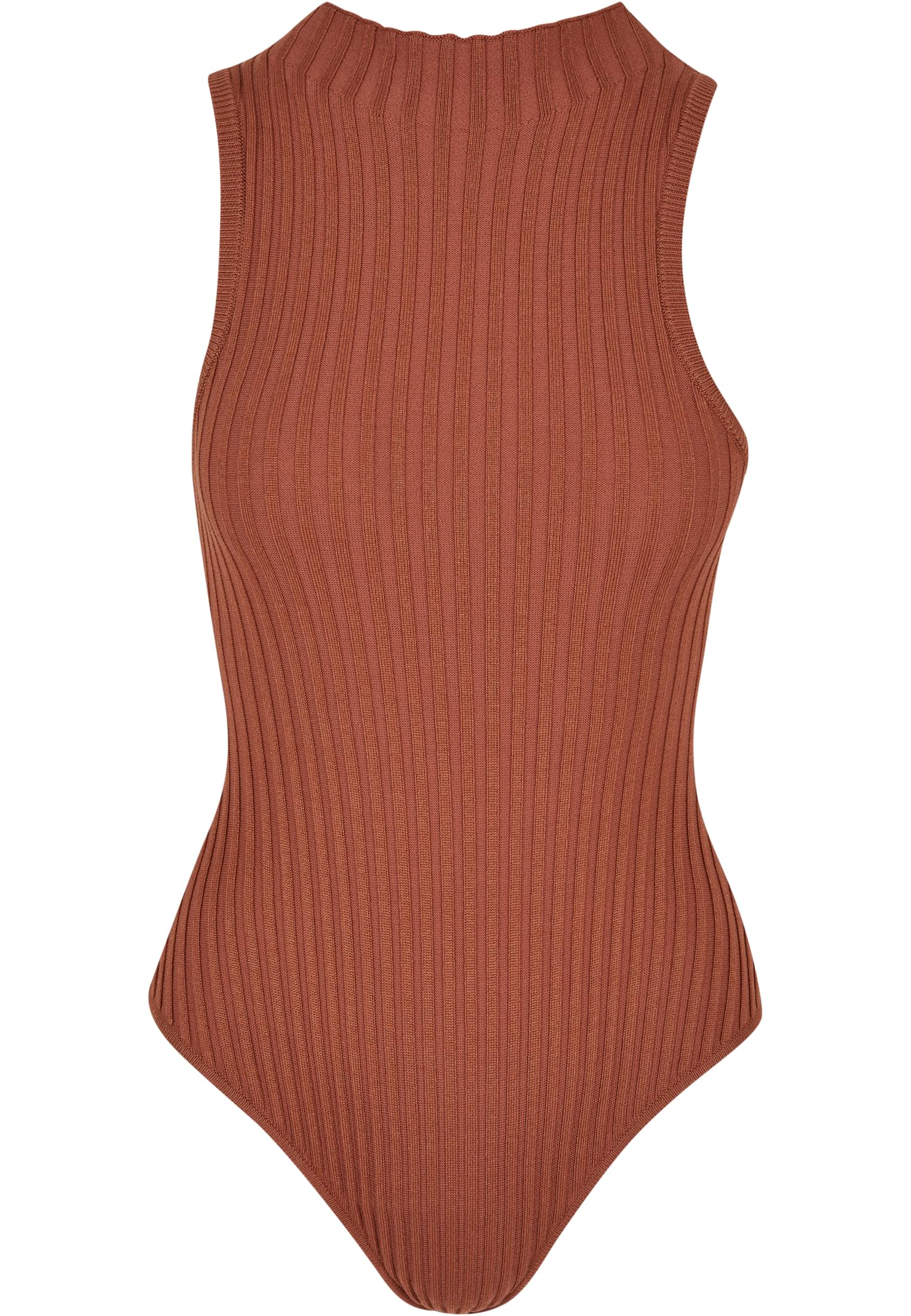 Ladies Rib Knit Sleevless Body | terracotta