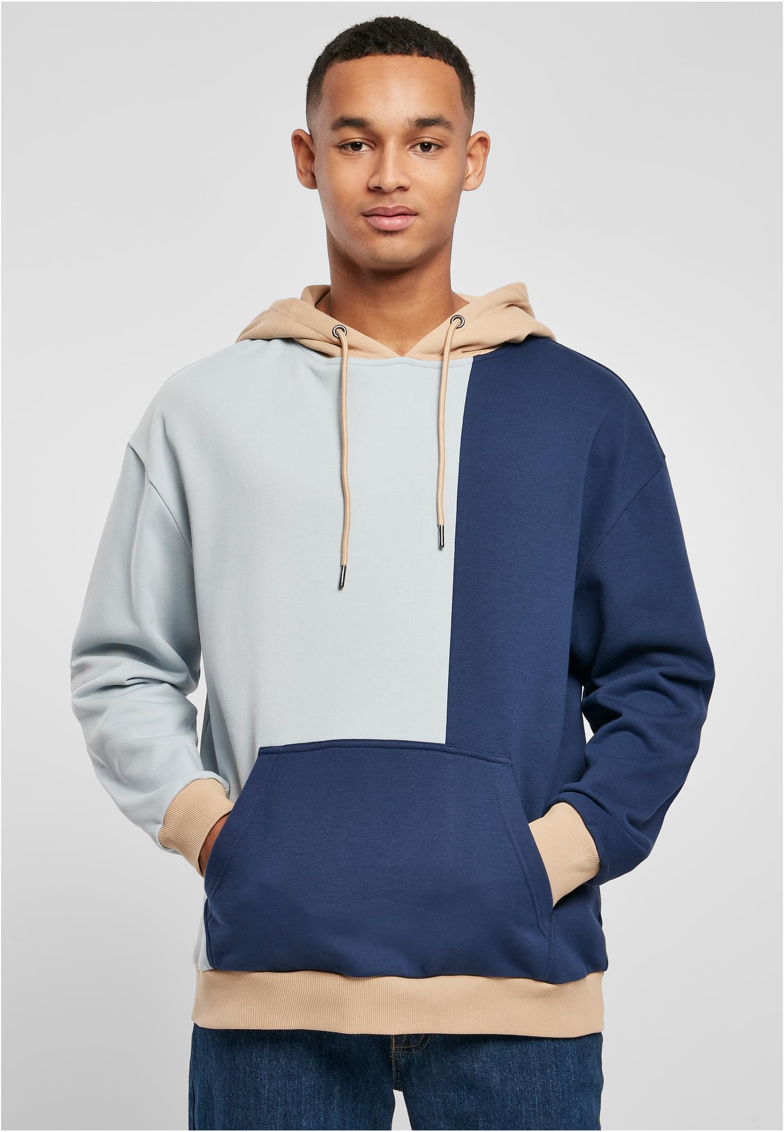 Oversized Color Block Hoody | summerblue/darkblue