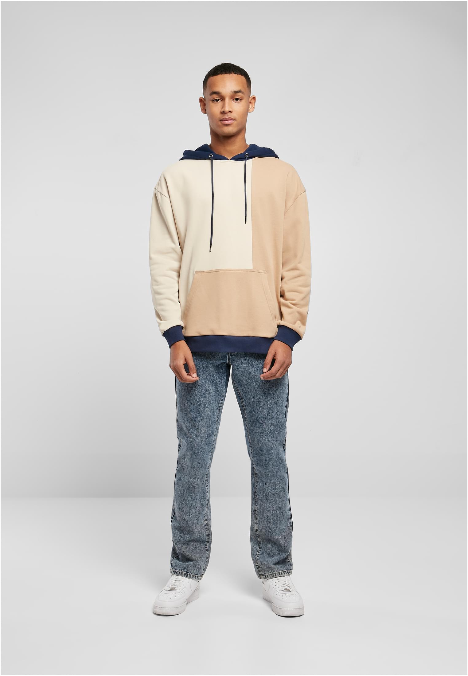 Oversized Color Block Hoody | softseagrass/unionbeige