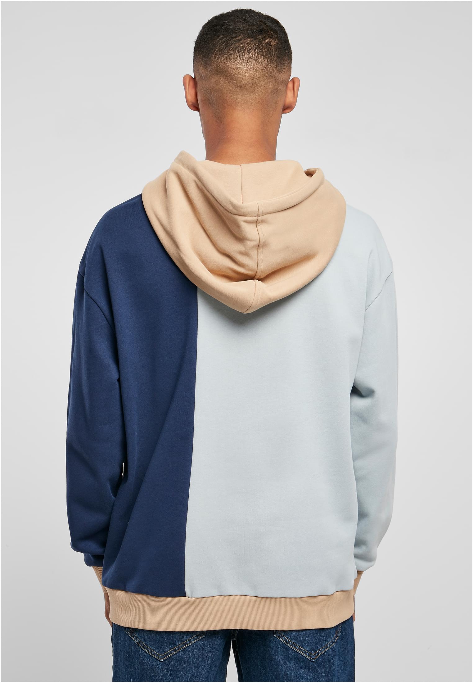 Oversized Color Block Hoody | summerblue/darkblue