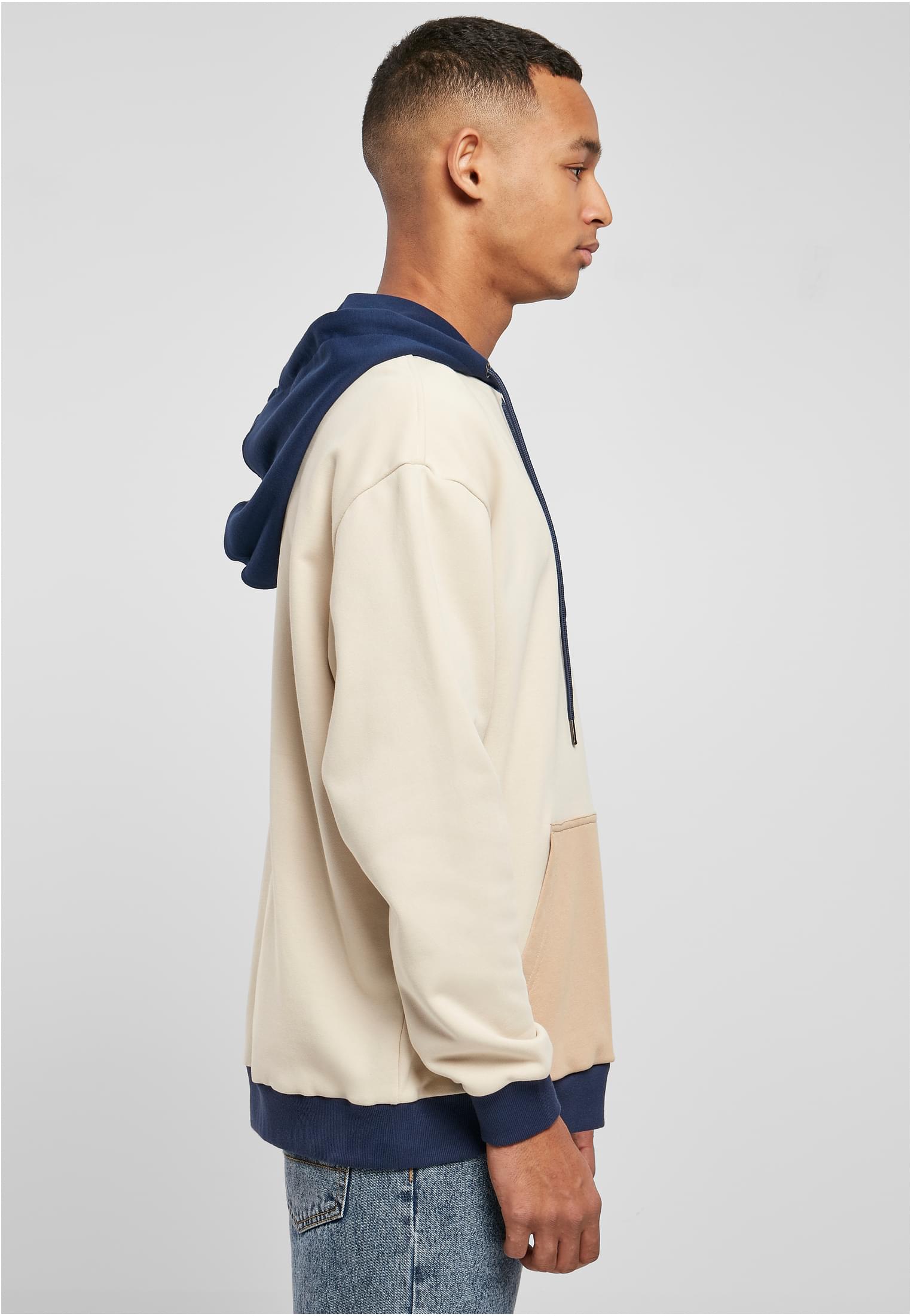 Oversized Color Block Hoody | softseagrass/unionbeige