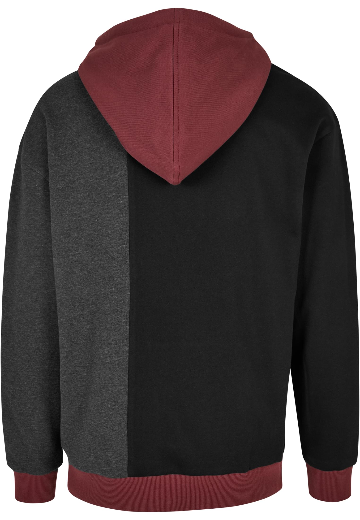 Oversized Color Block Hoody | black/charcoal