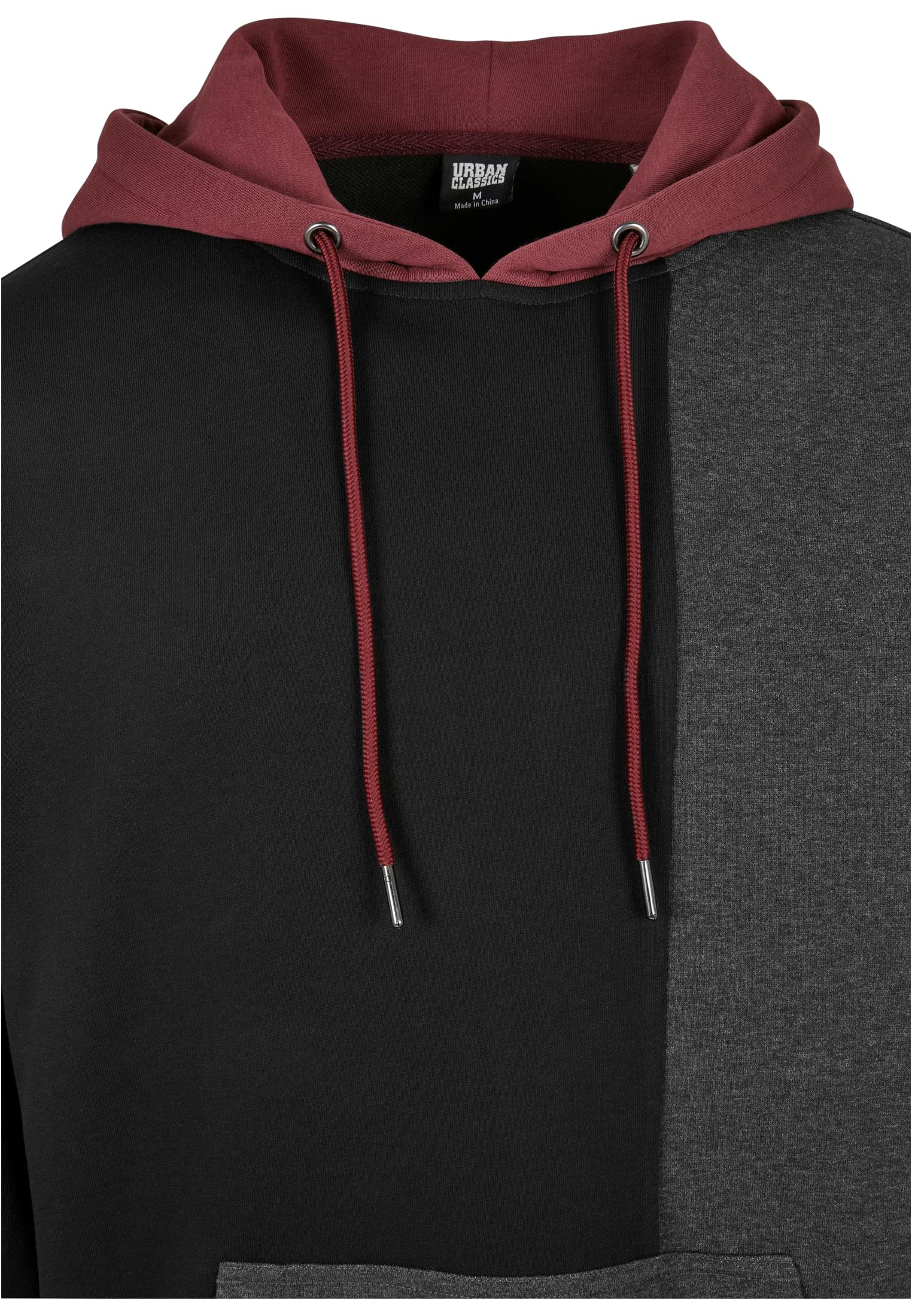 Oversized Color Block Hoody | black/charcoal