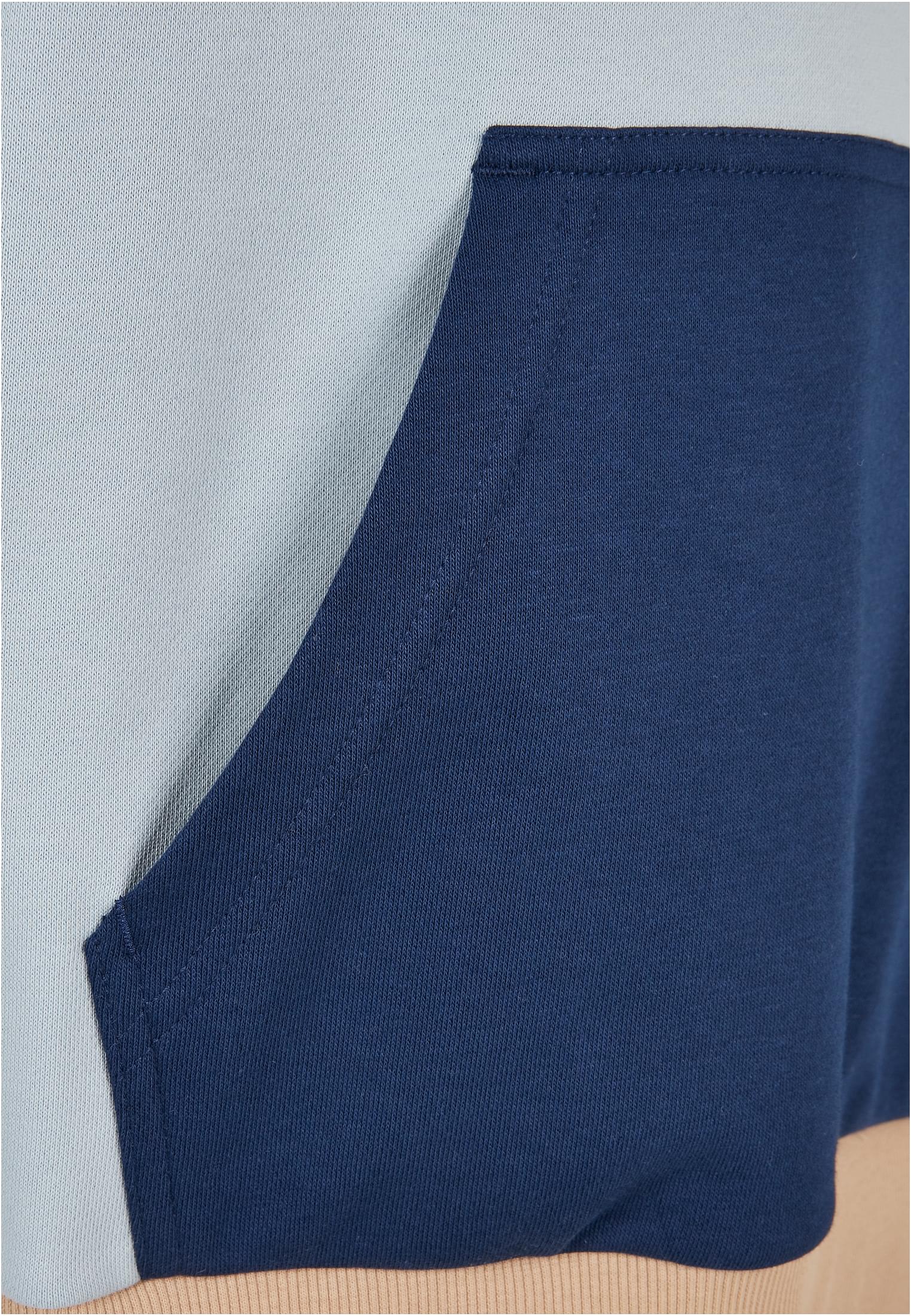 Oversized Color Block Hoody | summerblue/darkblue