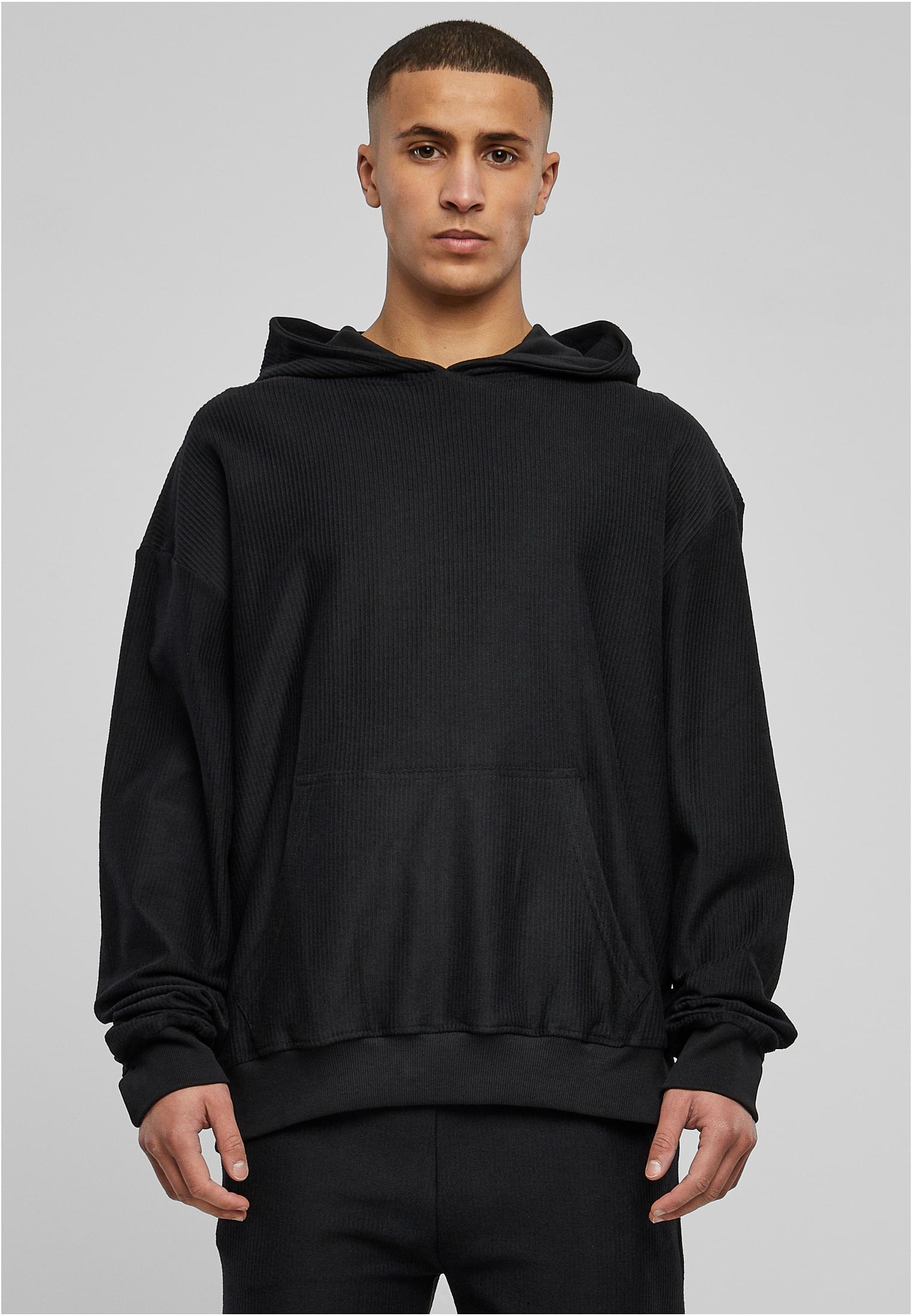 Rib Terry Boxy Hoody | black