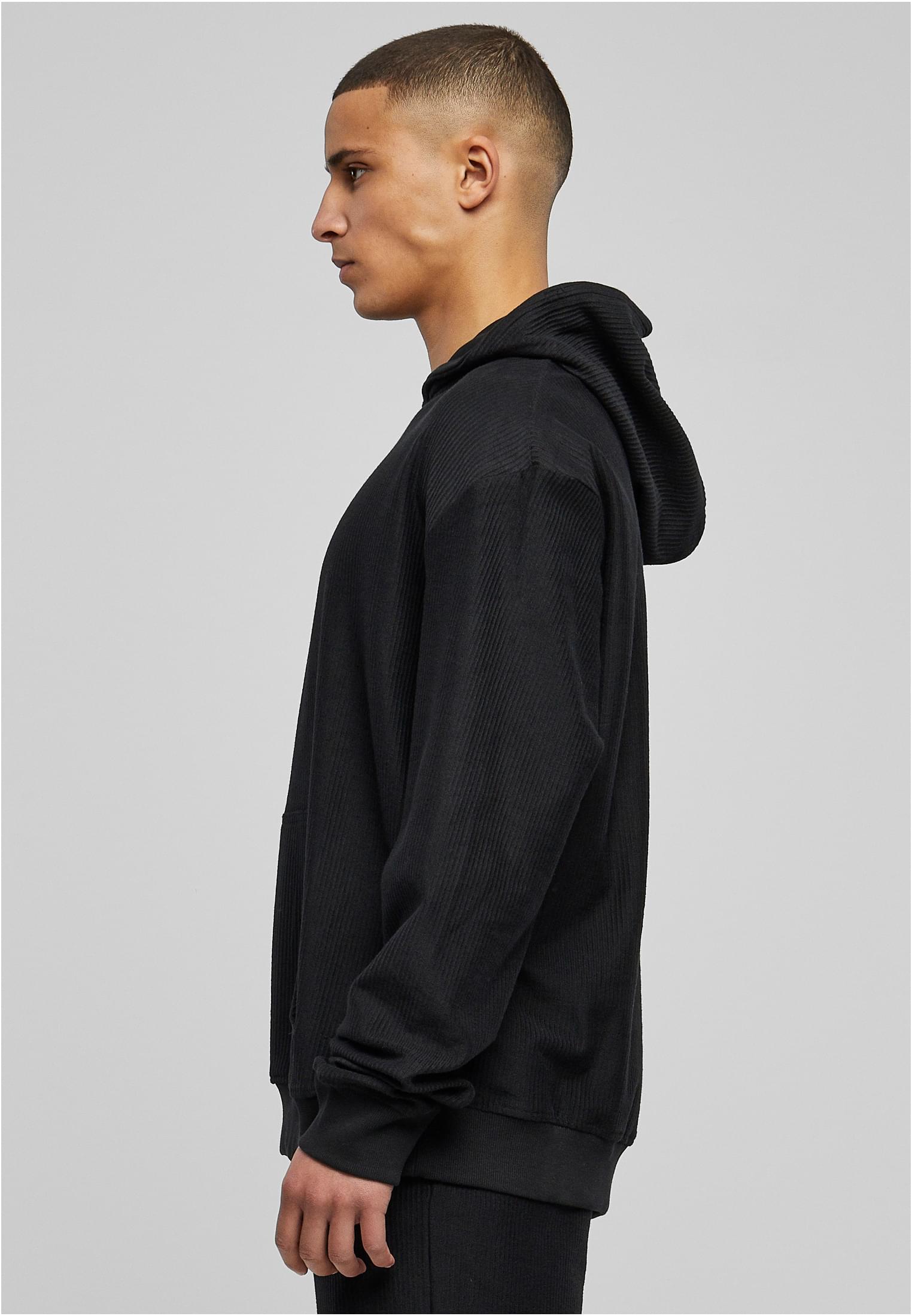 Rib Terry Boxy Hoody | black