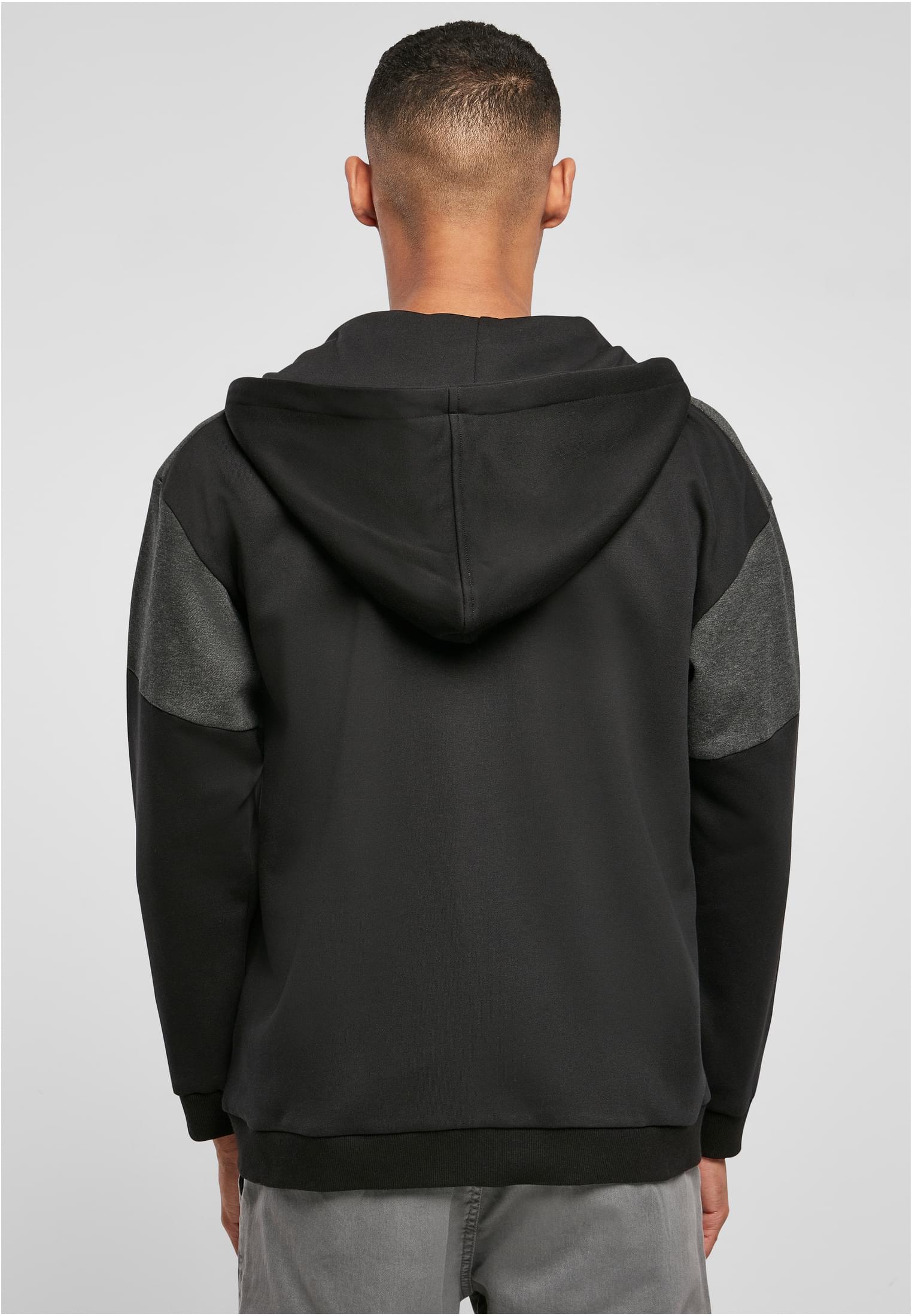 Oversized Patch Zip Hoody | black/charcoal