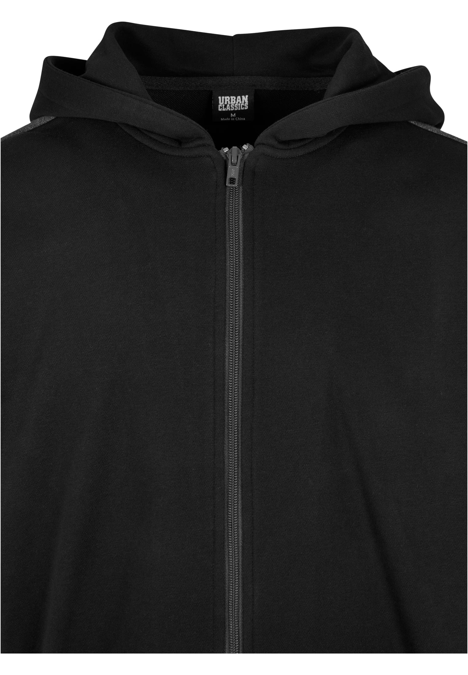 Oversized Patch Zip Hoody | black/charcoal