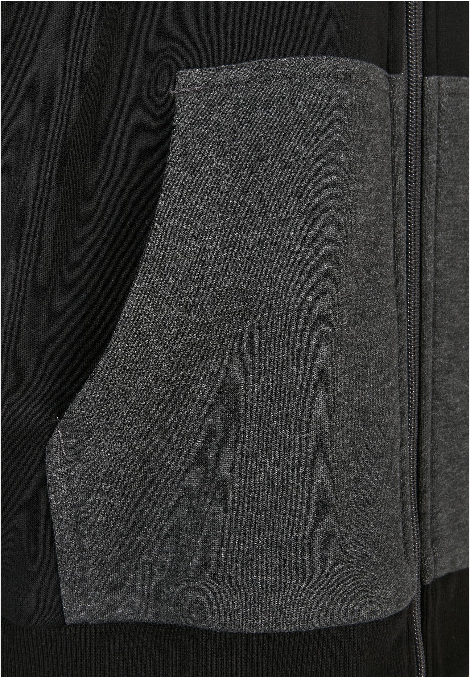 Oversized Patch Zip Hoody | black/charcoal