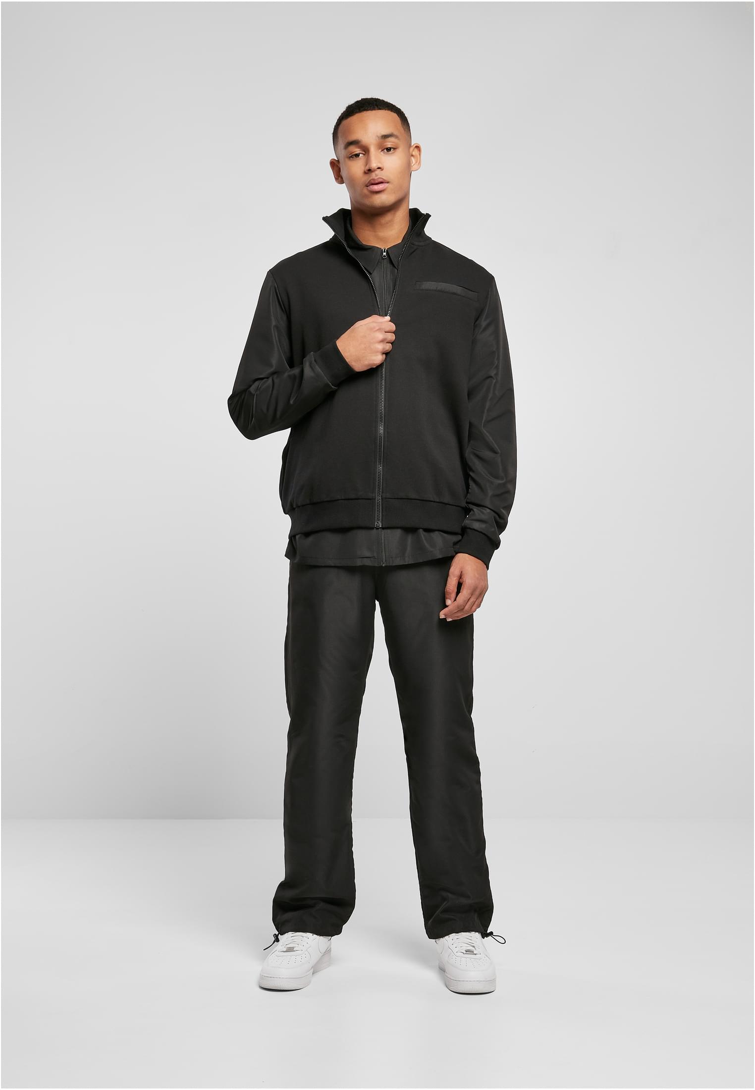 Organic and Recycled Fabric Mix Track Jacket | black