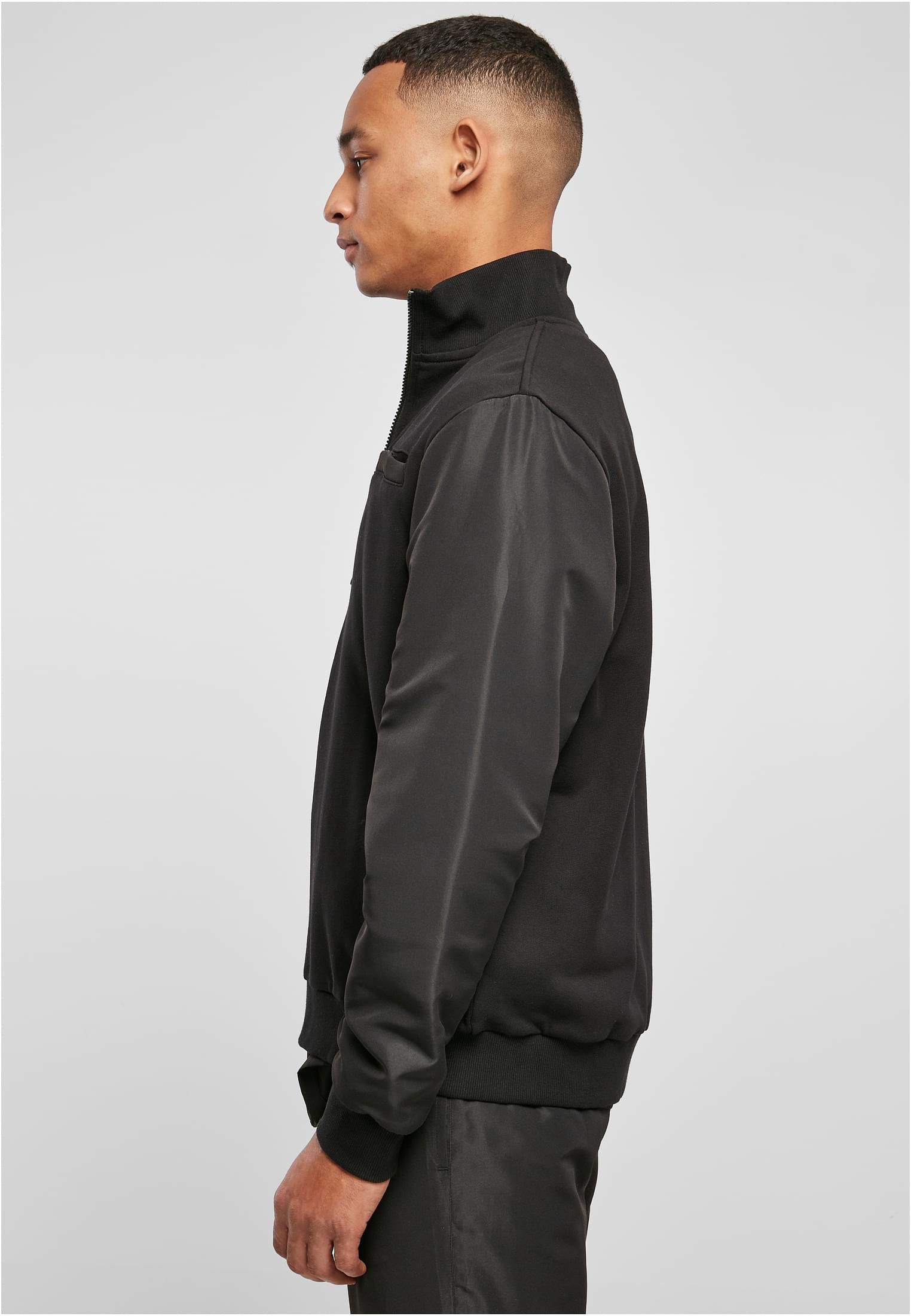 Organic and Recycled Fabric Mix Track Jacket | black