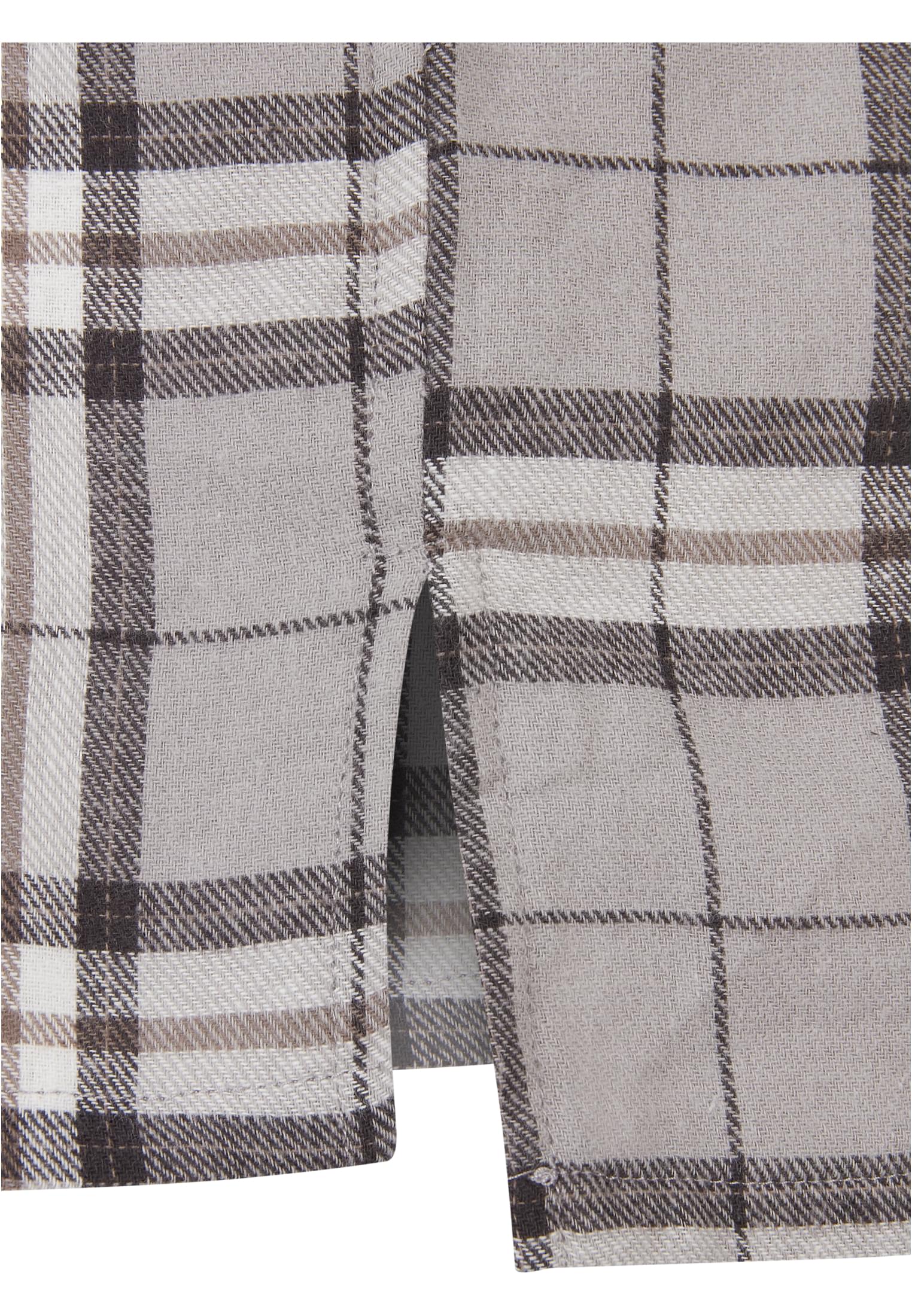 Long Oversized Grey Check Shirt | grey/black