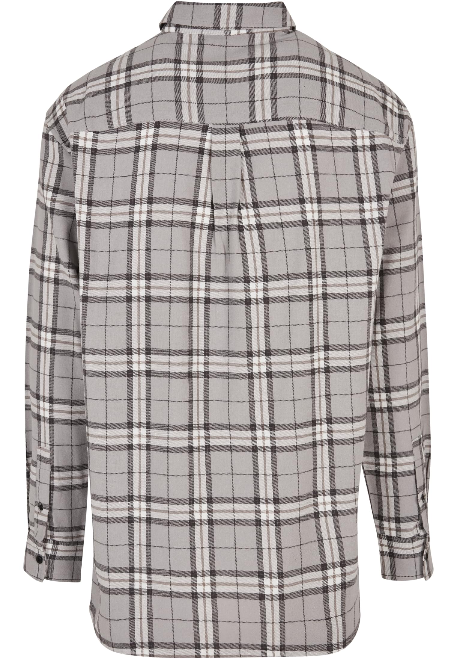 Long Oversized Grey Check Shirt | grey/black