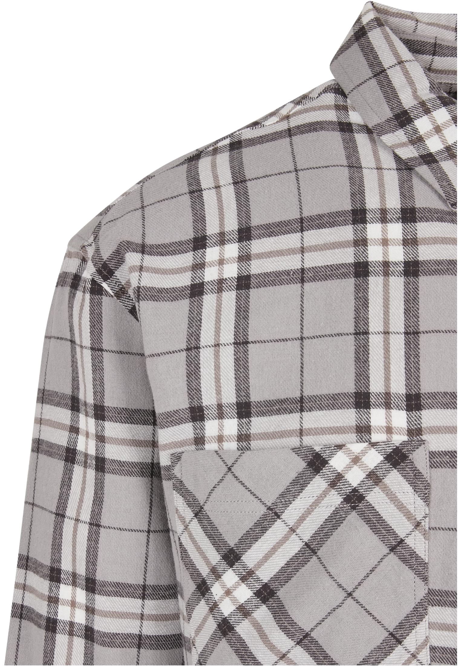 Long Oversized Grey Check Shirt | grey/black