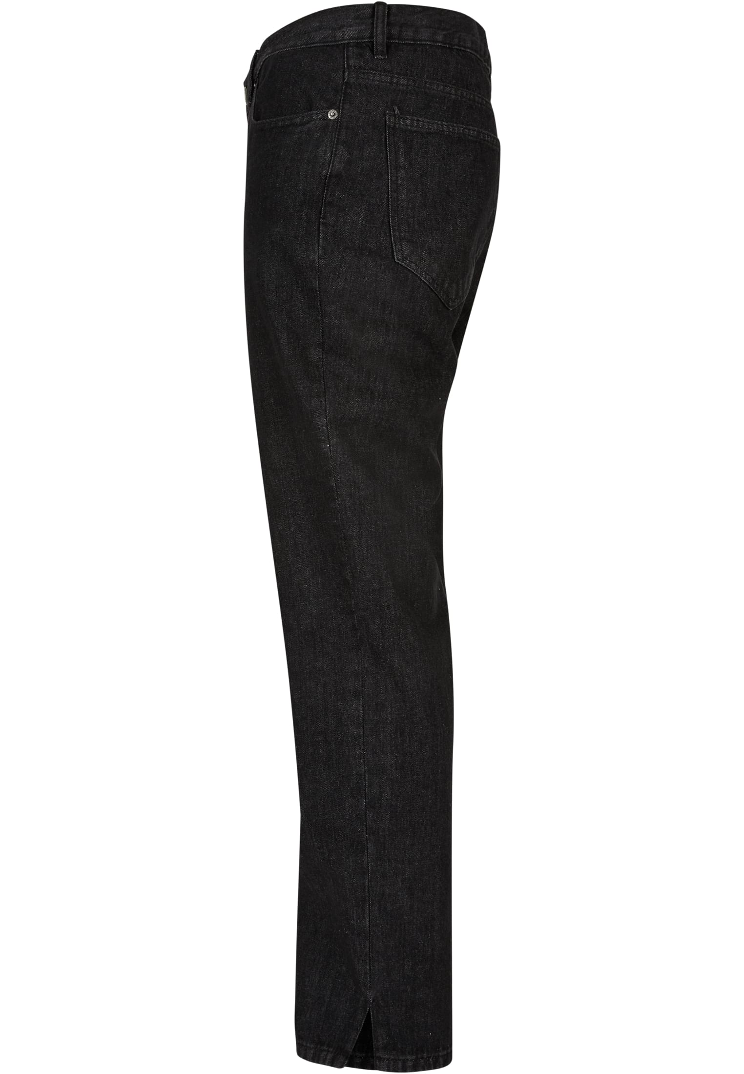 Straight Slit Jeans | black raw