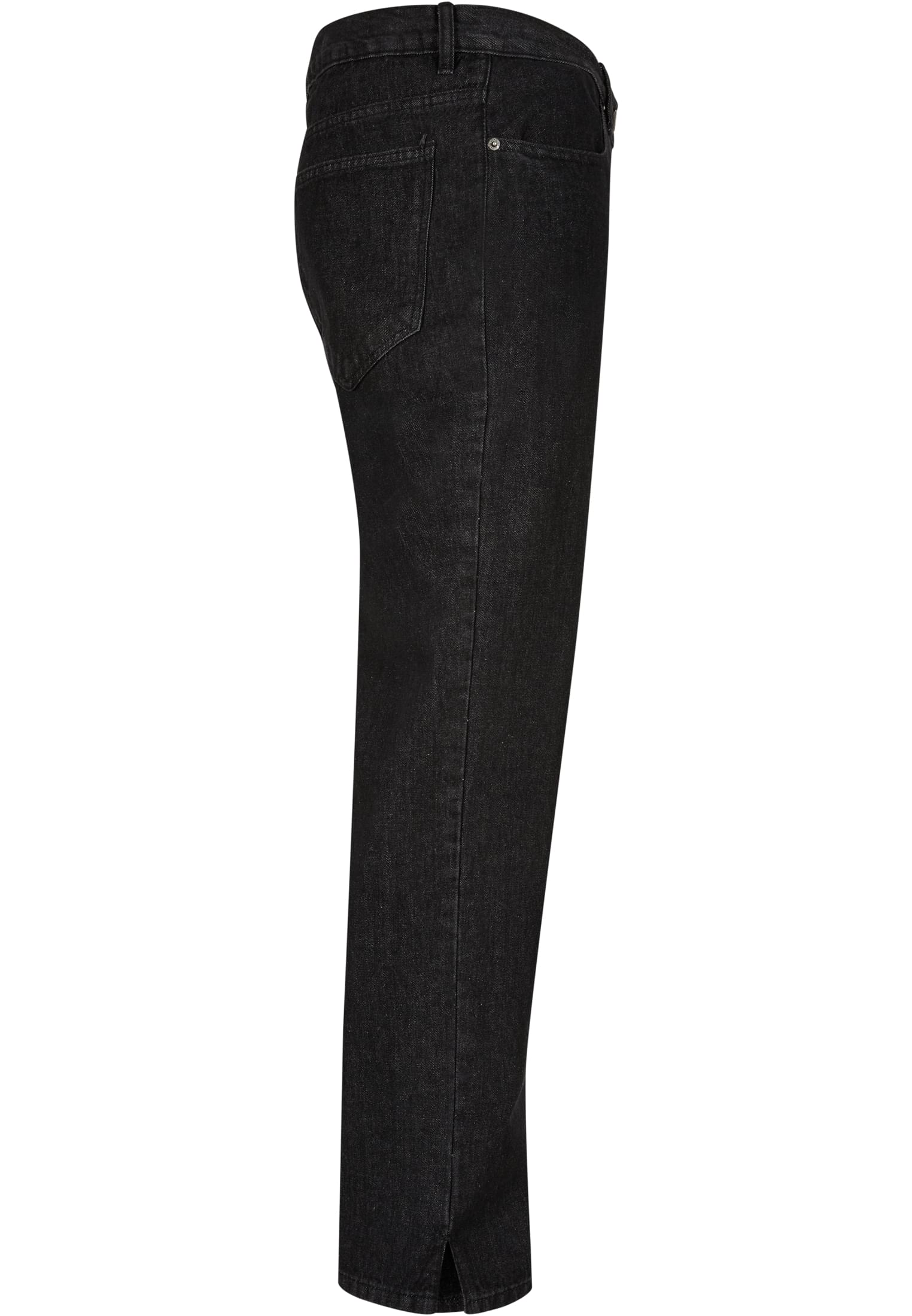 Straight Slit Jeans | black raw