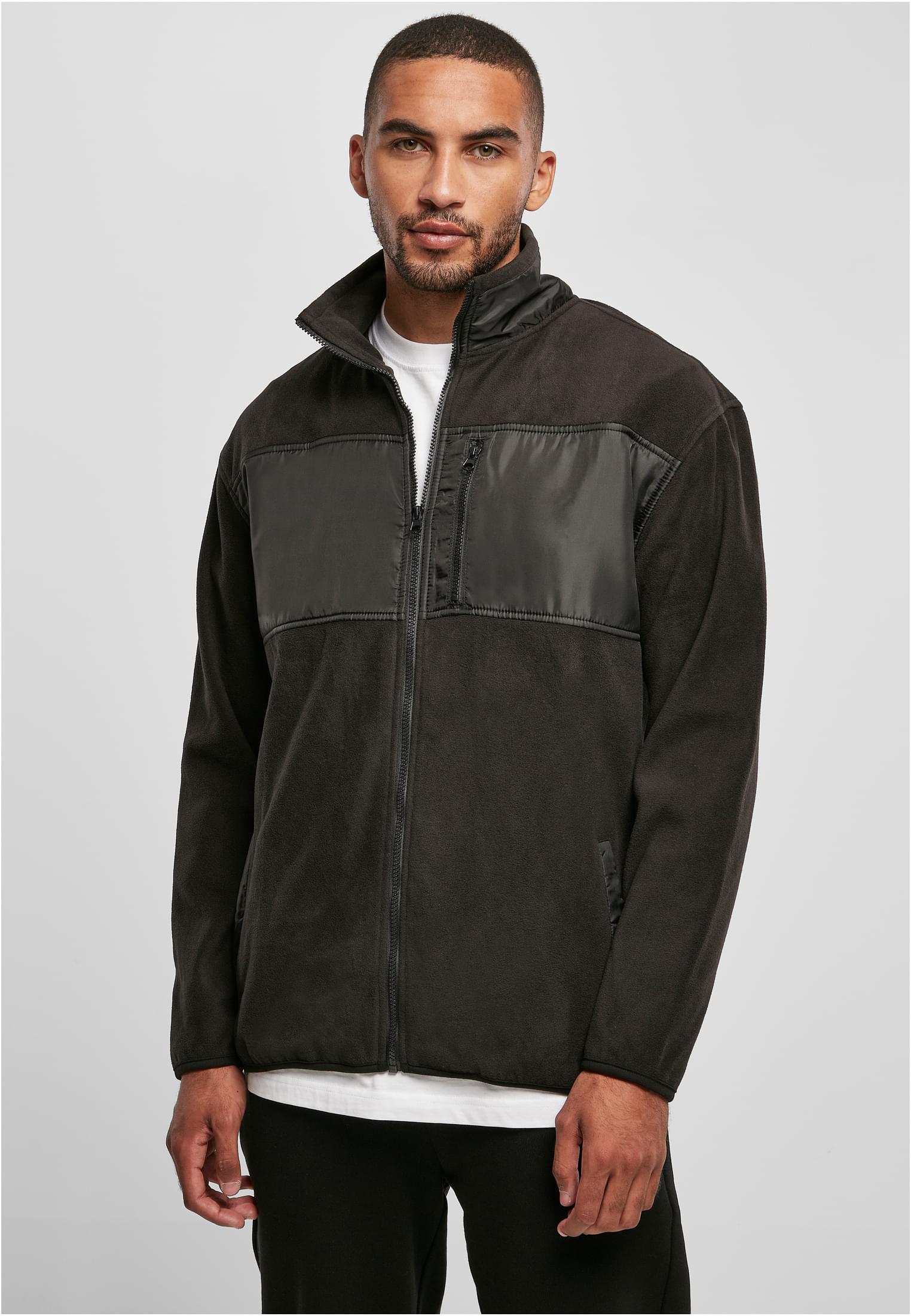 Patched Micro Fleece Jacket | black