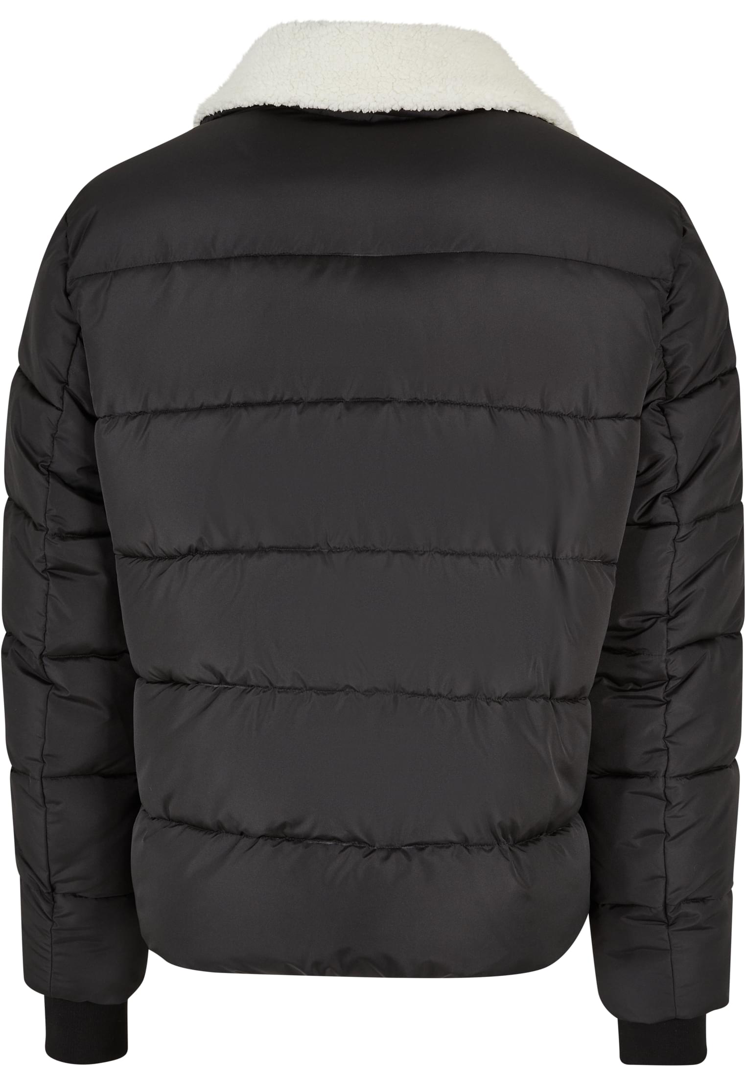 Sherpa Collar Padded Shirt Jacket | black