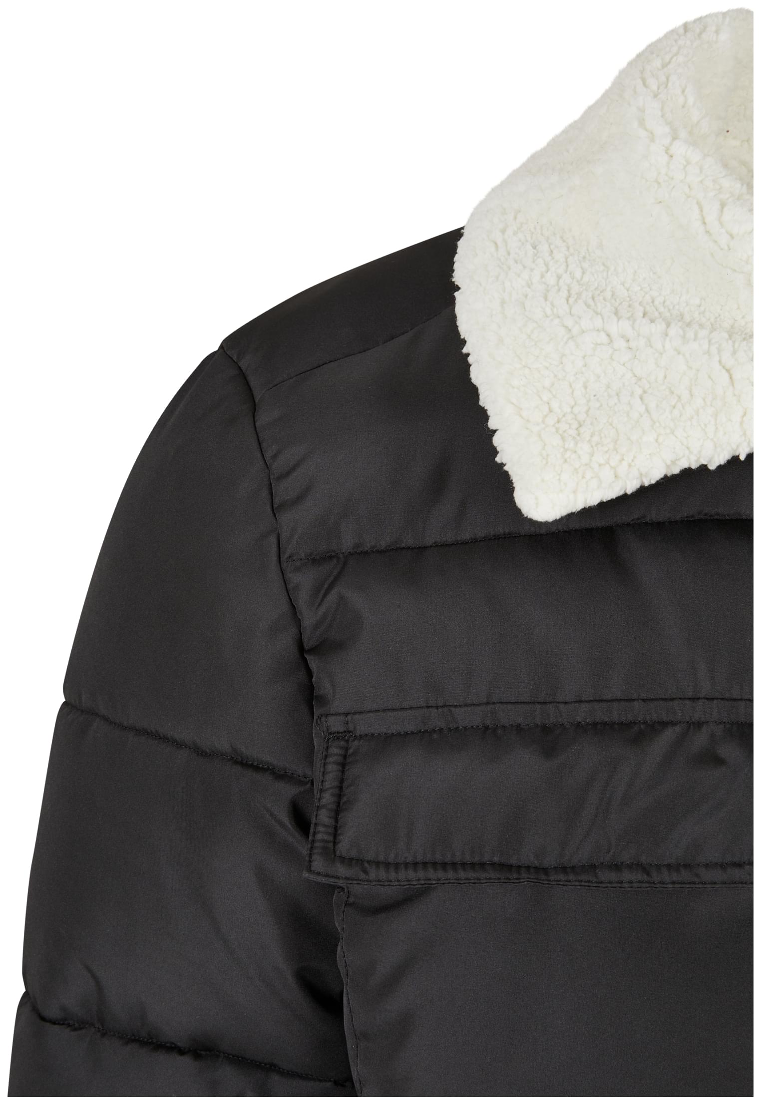 Sherpa Collar Padded Shirt Jacket | black