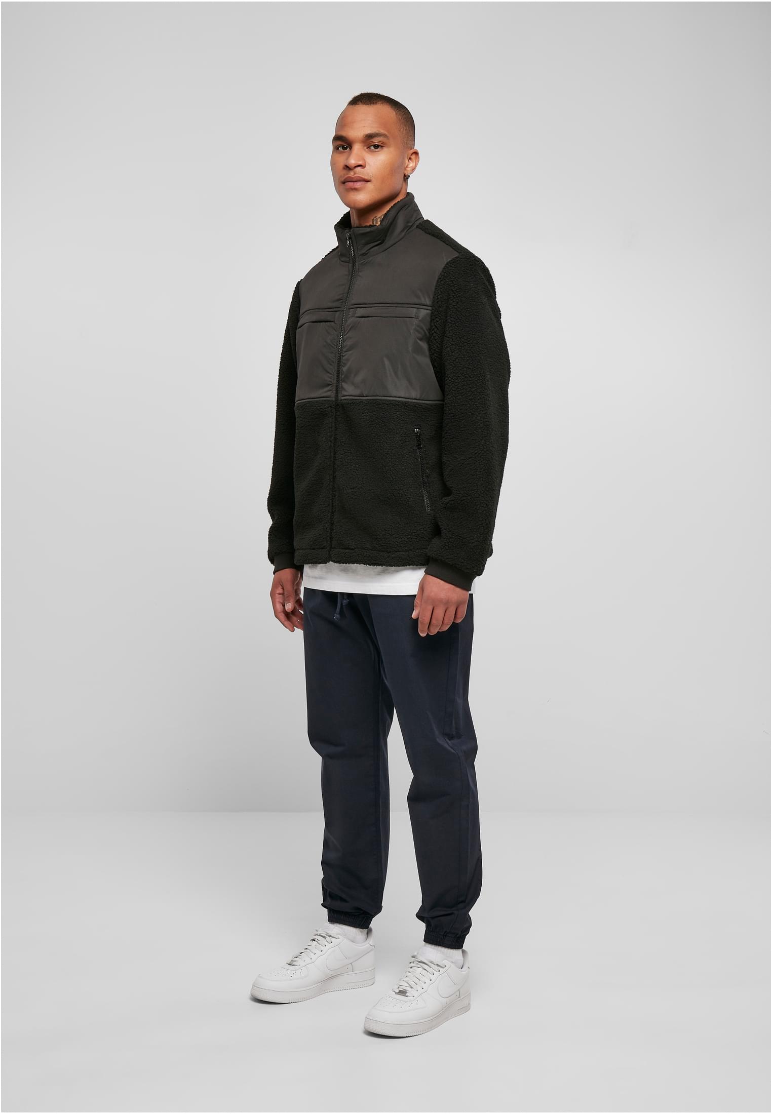 Patched Sherpa Jacket | black