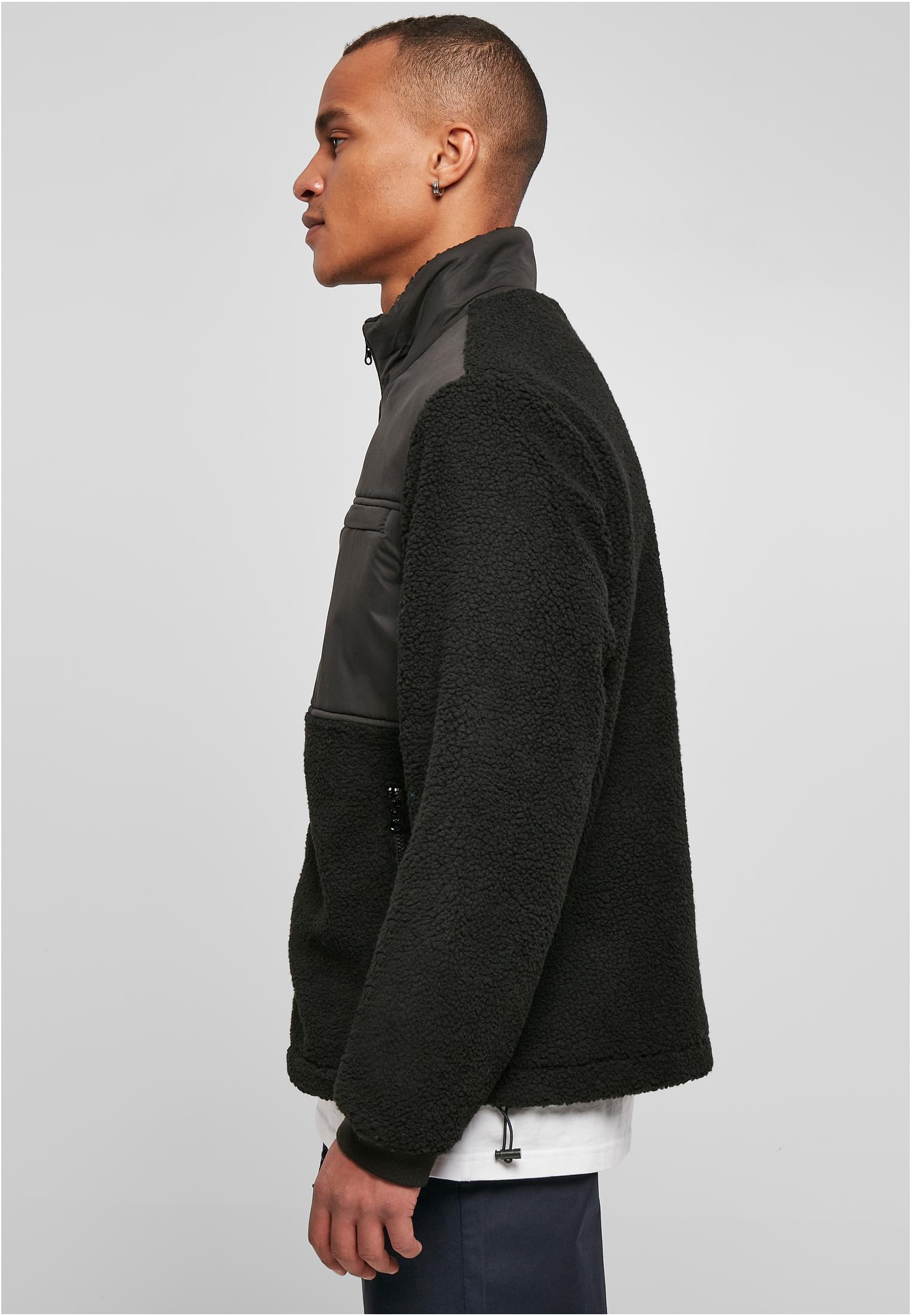 Patched Sherpa Jacket | black