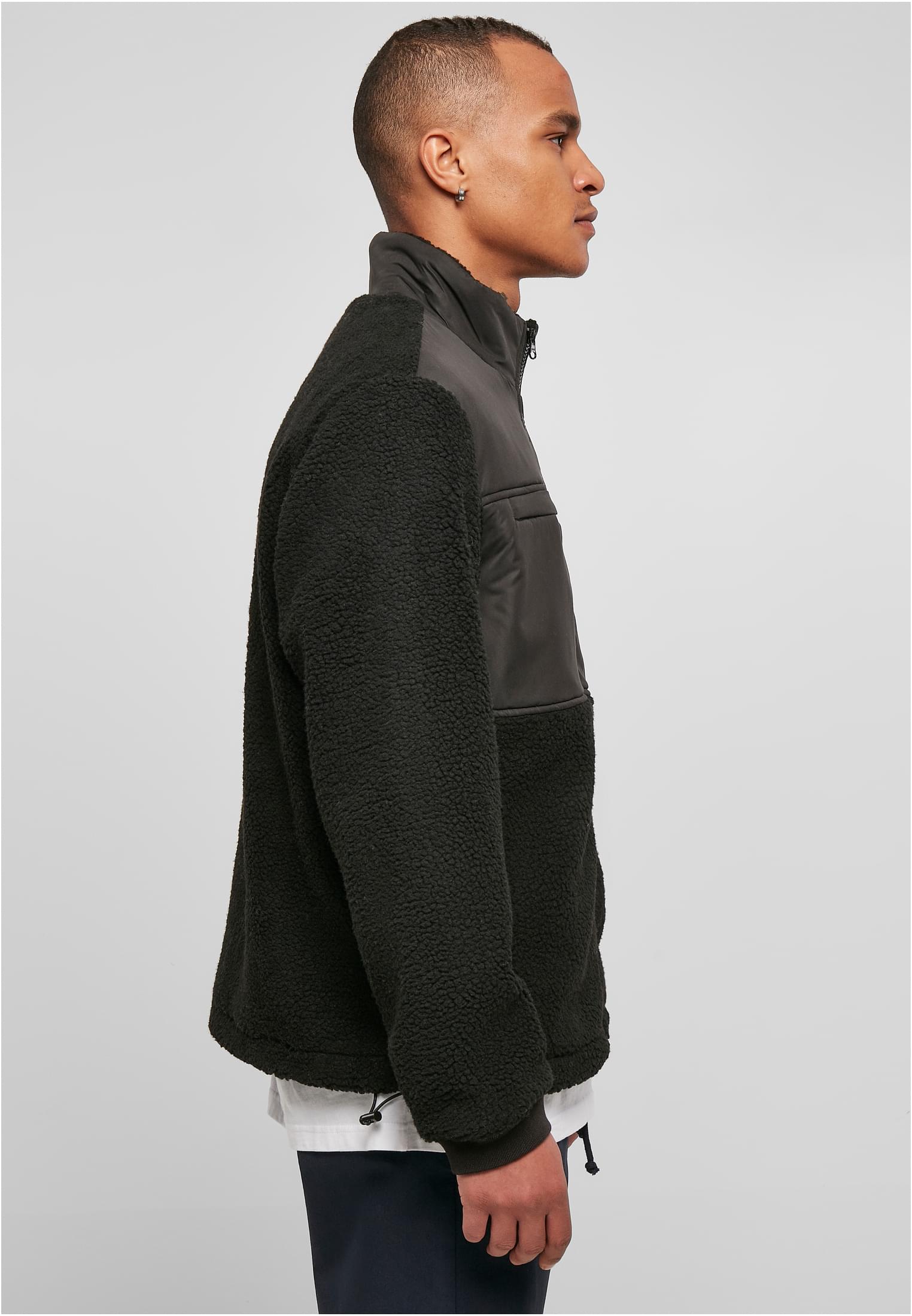 Patched Sherpa Jacket | black